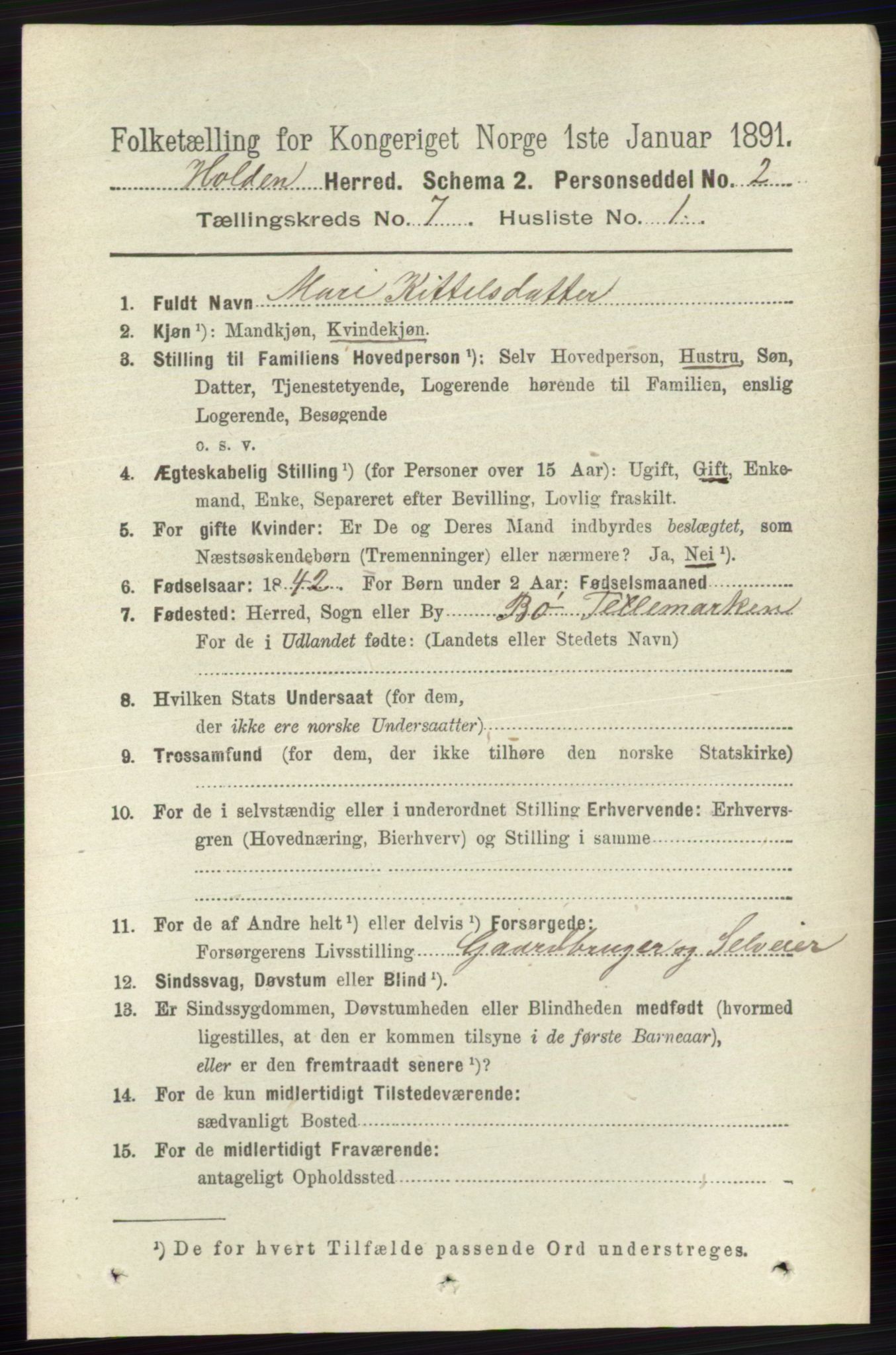 RA, 1891 census for 0819 Holla, 1891, p. 3277