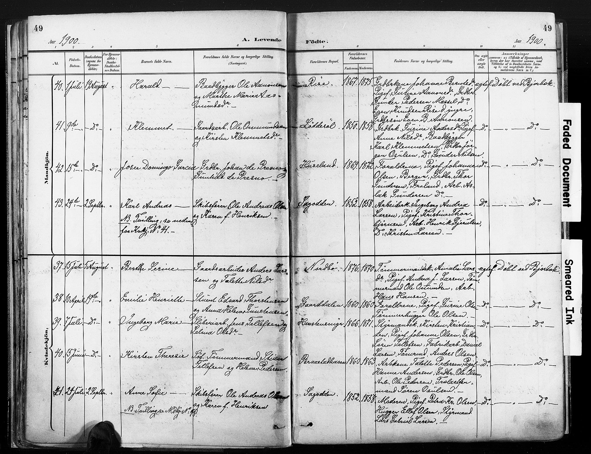 Øyestad sokneprestkontor, AV/SAK-1111-0049/F/Fa/L0018: Parish register (official) no. A 18, 1897-1907, p. 49