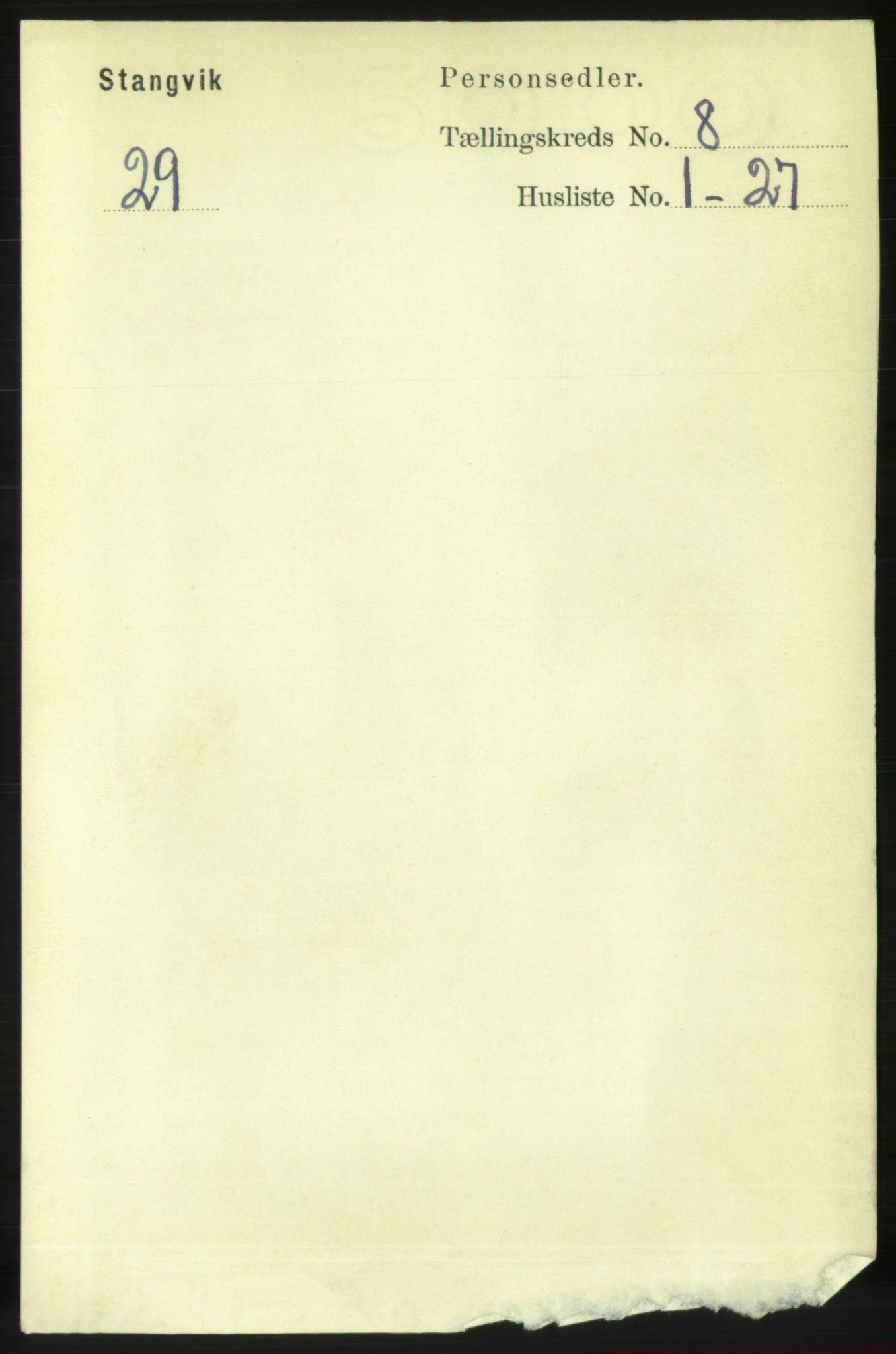 RA, 1891 census for 1564 Stangvik, 1891, p. 3330