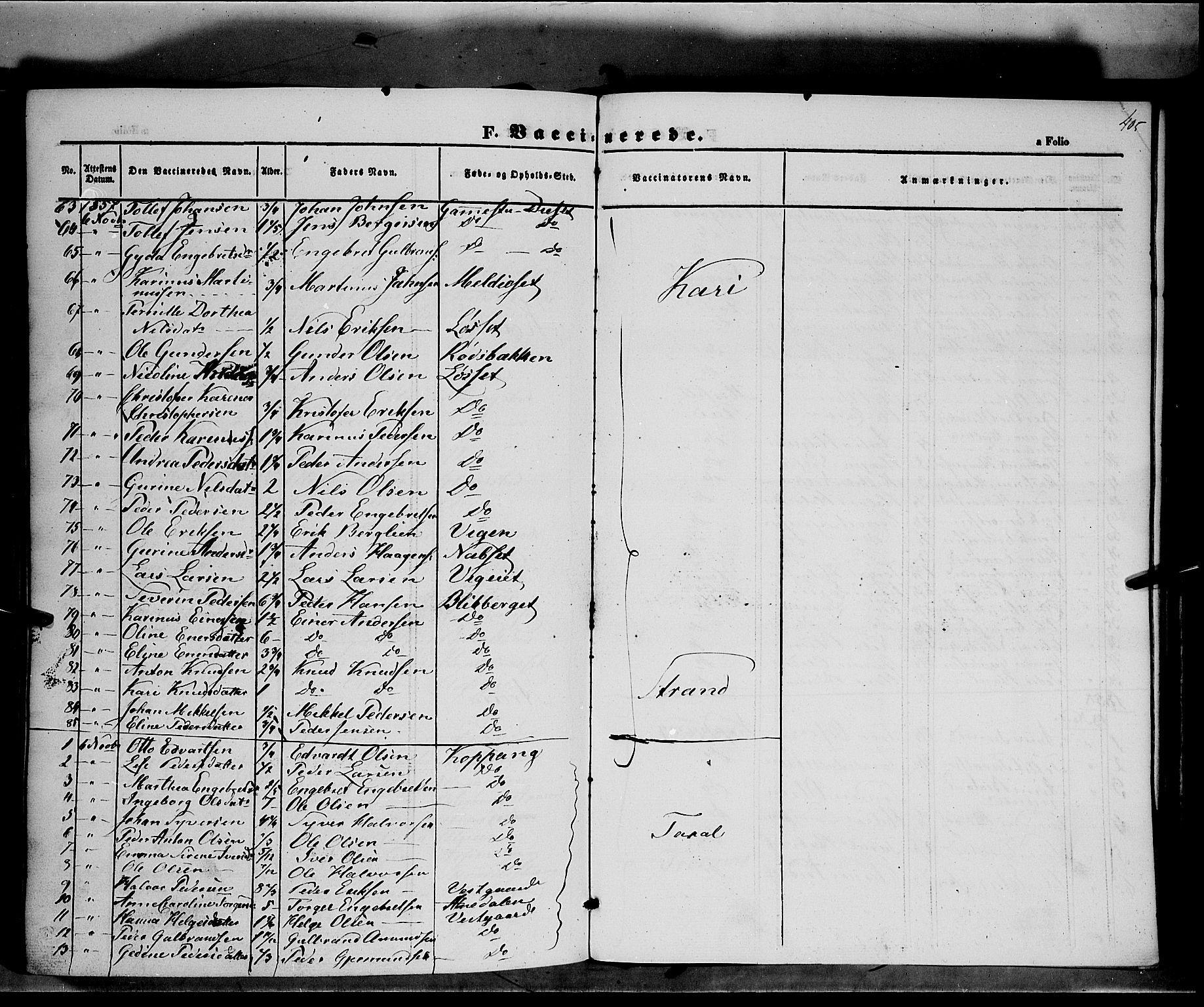 Åmot prestekontor, Hedmark, AV/SAH-PREST-056/H/Ha/Haa/L0006: Parish register (official) no. 6, 1842-1861, p. 405