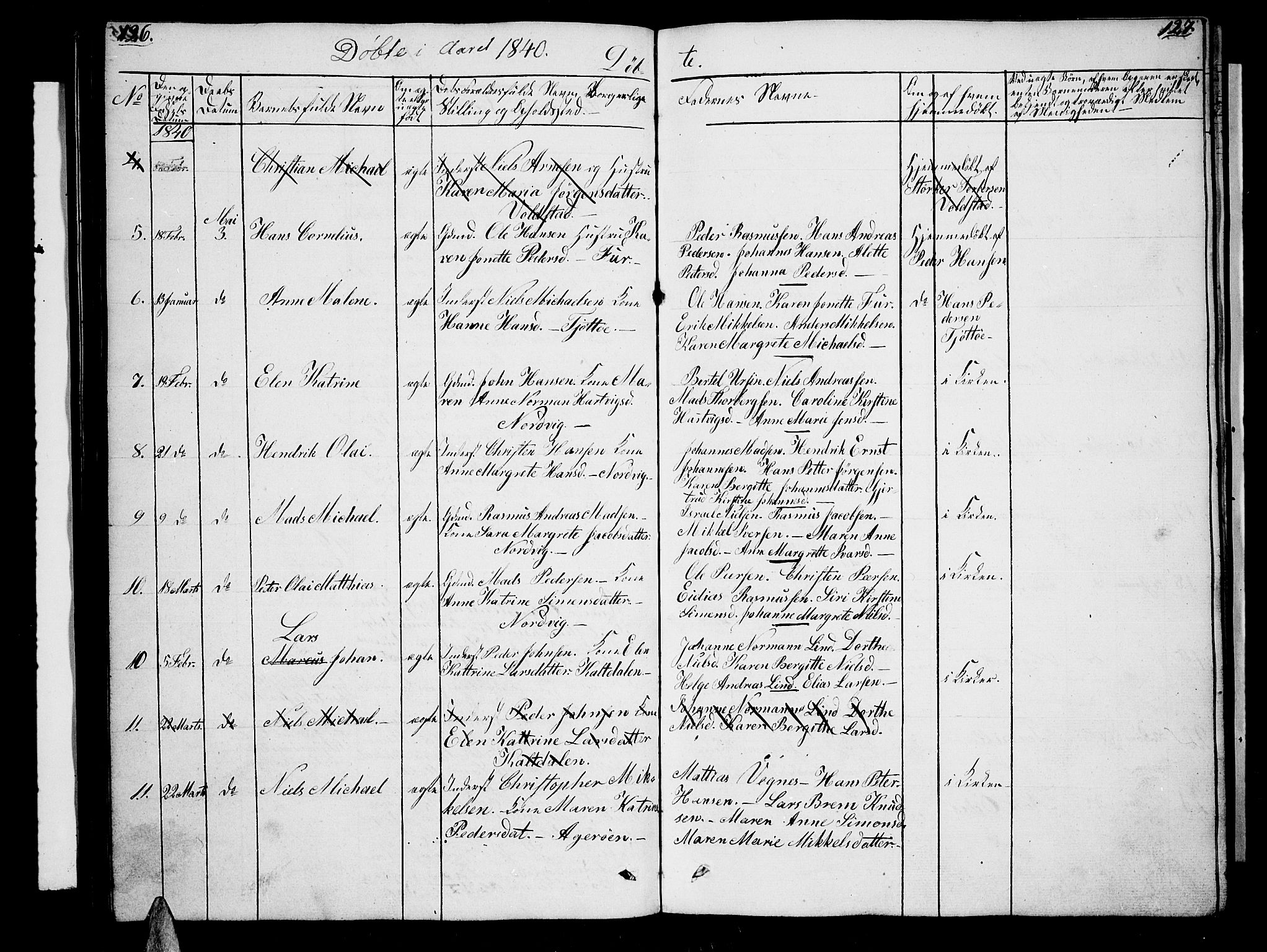 Trondenes sokneprestkontor, SATØ/S-1319/H/Hb/L0005klokker: Parish register (copy) no. 5, 1834-1845, p. 126-127