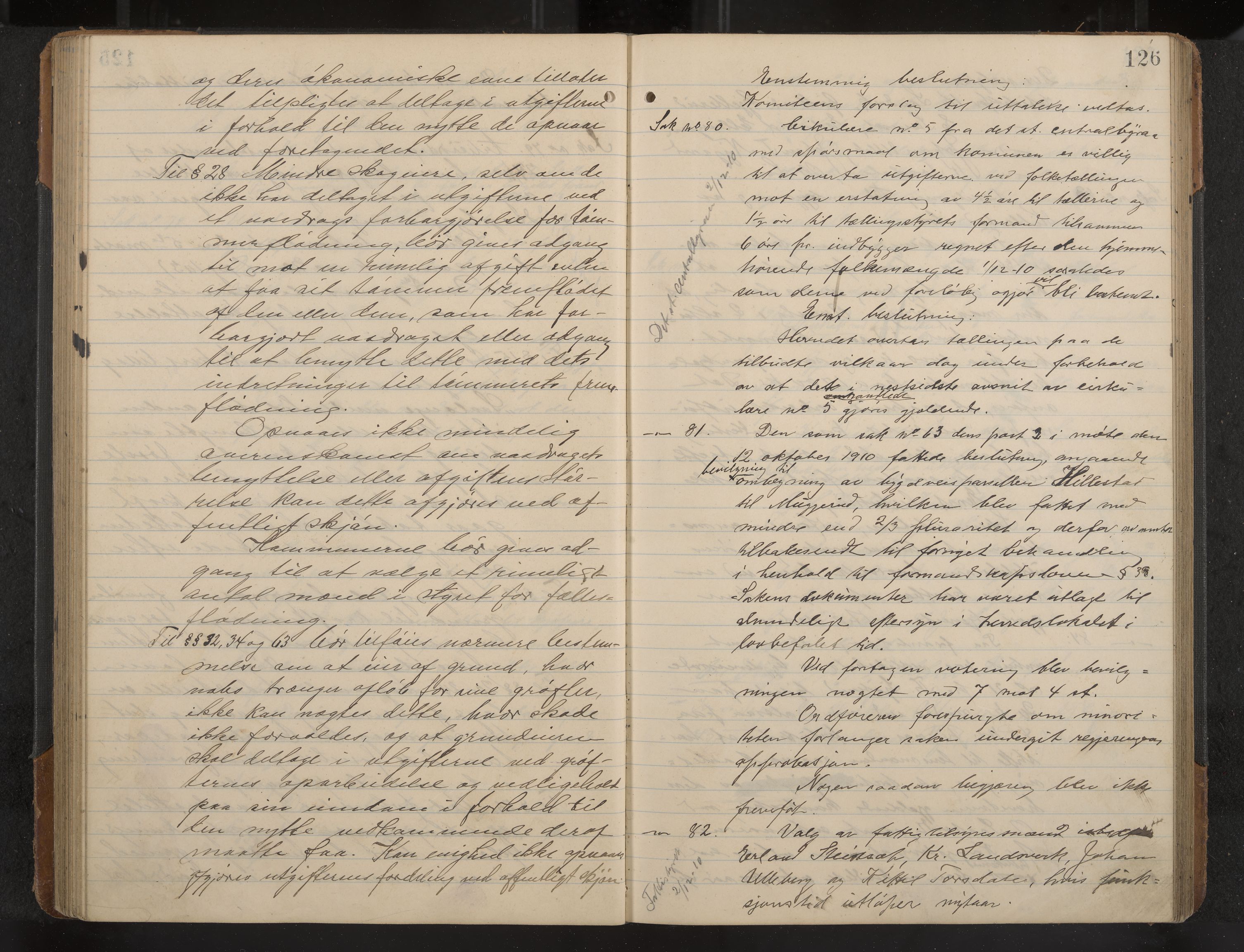 Øvre Sandsvær formannskap og sentraladministrasjon, IKAK/0630021/A/L0001: Møtebok med register, 1908-1913, p. 126