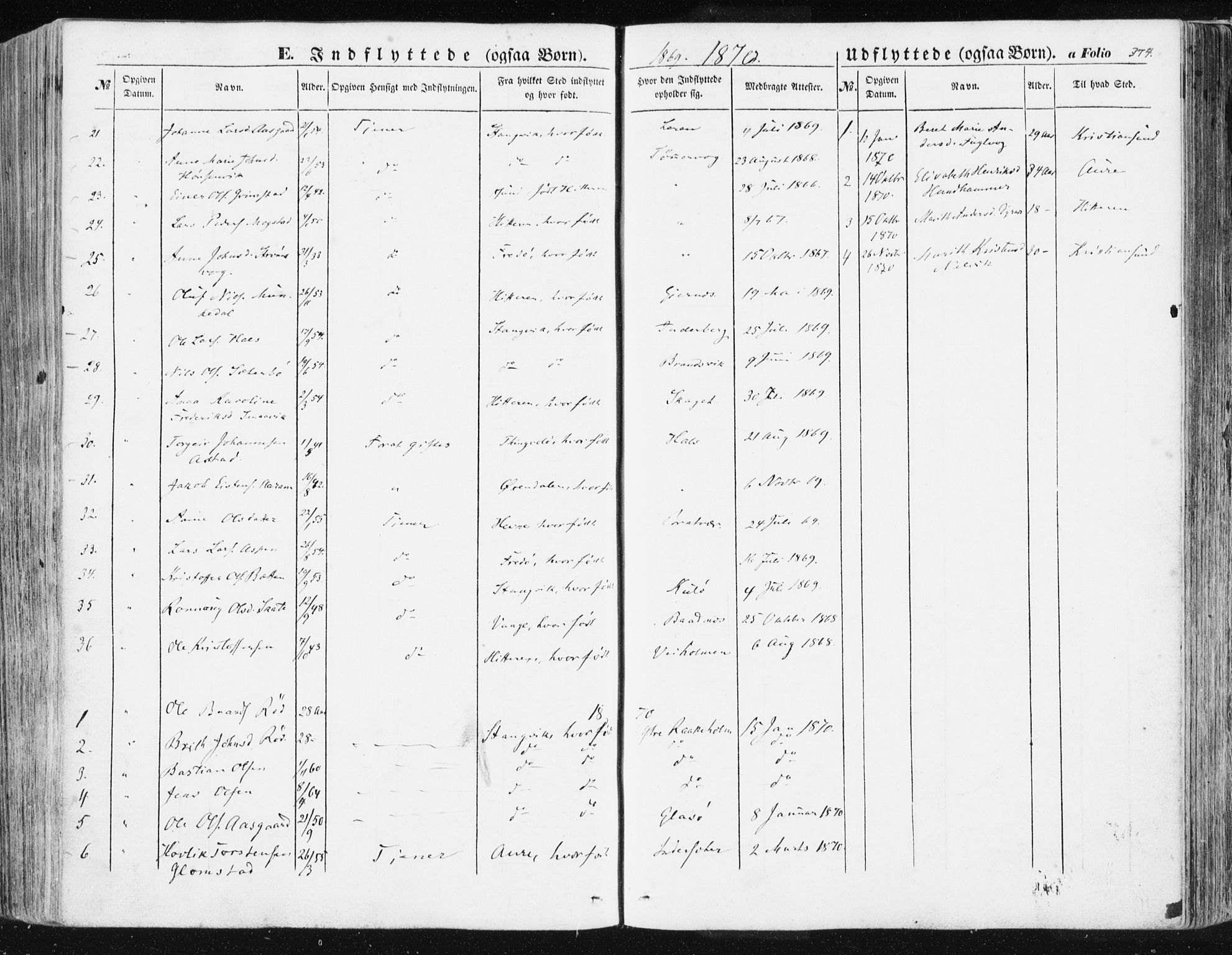 Ministerialprotokoller, klokkerbøker og fødselsregistre - Møre og Romsdal, AV/SAT-A-1454/581/L0937: Parish register (official) no. 581A05, 1853-1872, p. 374