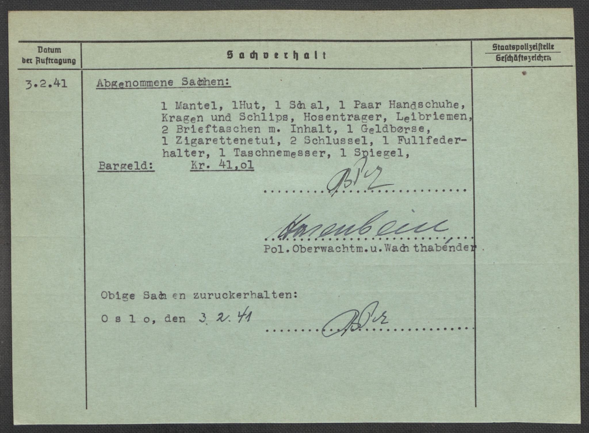 Befehlshaber der Sicherheitspolizei und des SD, AV/RA-RAFA-5969/E/Ea/Eaa/L0008: Register over norske fanger i Møllergata 19: Oelze-Ru, 1940-1945, p. 905