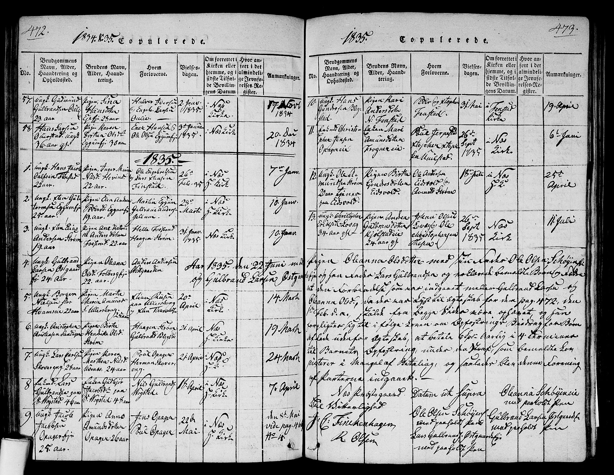 Nes prestekontor Kirkebøker, SAO/A-10410/G/Ga/L0001: Parish register (copy) no. I 1, 1815-1835, p. 472-473