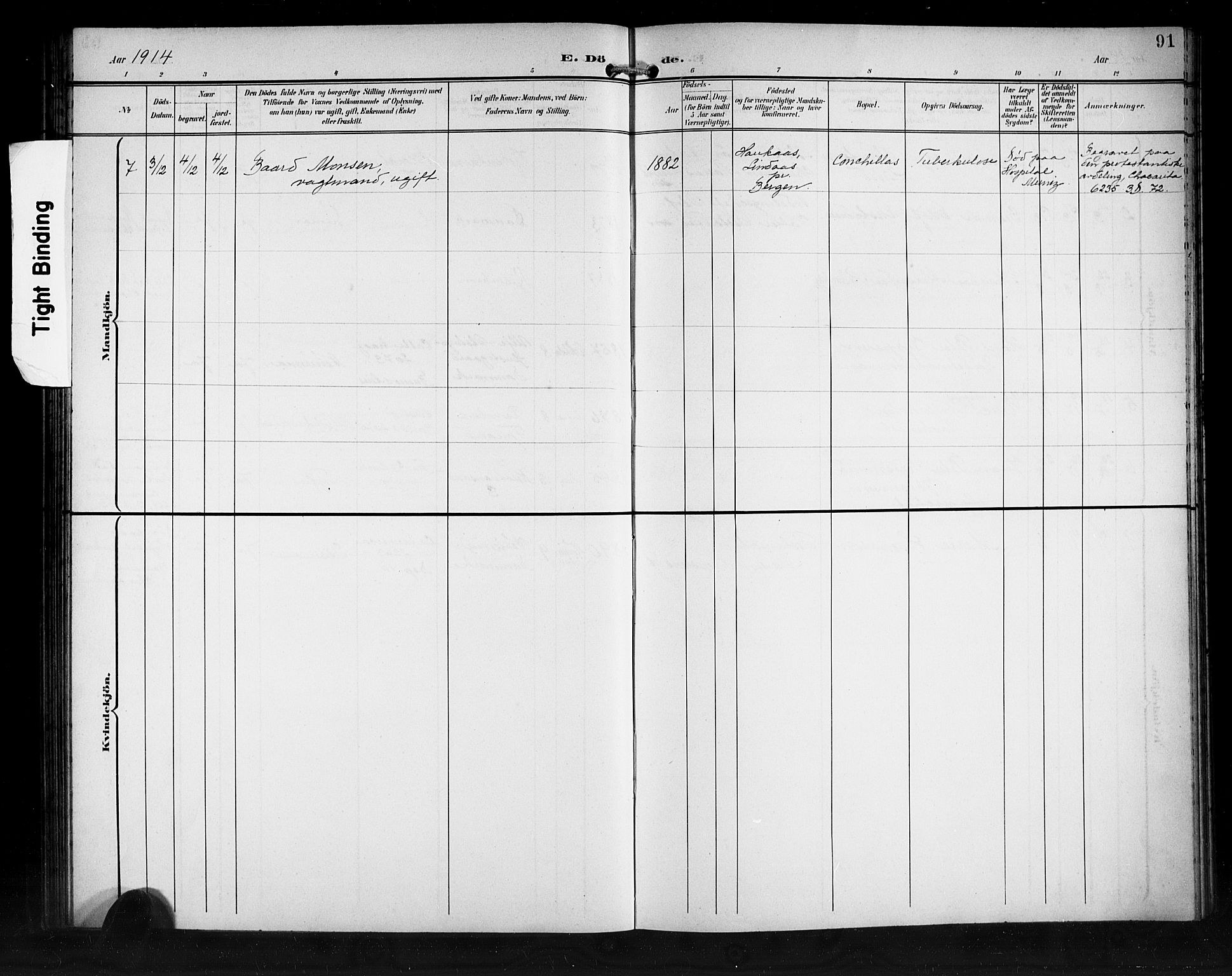 Den norske sjømannsmisjon i utlandet/Syd-Amerika (Buenos Aires m.fl.), SAB/SAB/PA-0118/H/Ha/L0002: Parish register (official) no. A 2, 1899-1919, p. 91