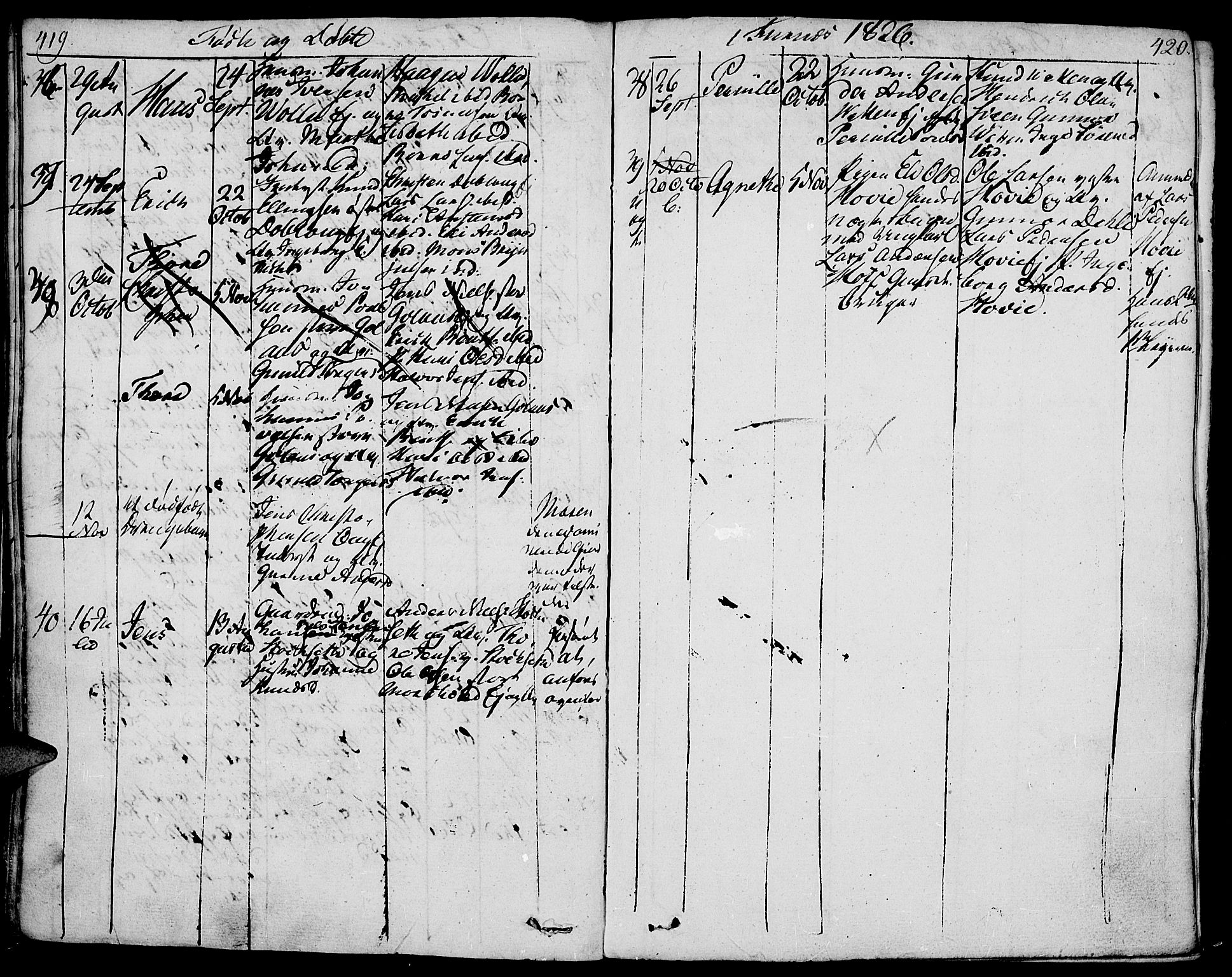 Vang prestekontor, Hedmark, AV/SAH-PREST-008/H/Ha/Haa/L0006: Parish register (official) no. 6 /2, 1810-1827, p. 419-420