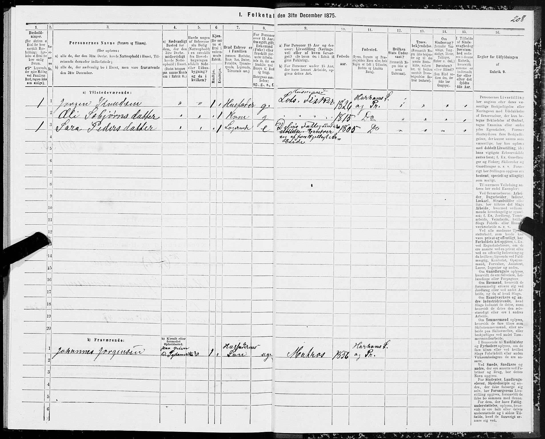 SAT, 1875 census for 1534P Haram, 1875, p. 1208