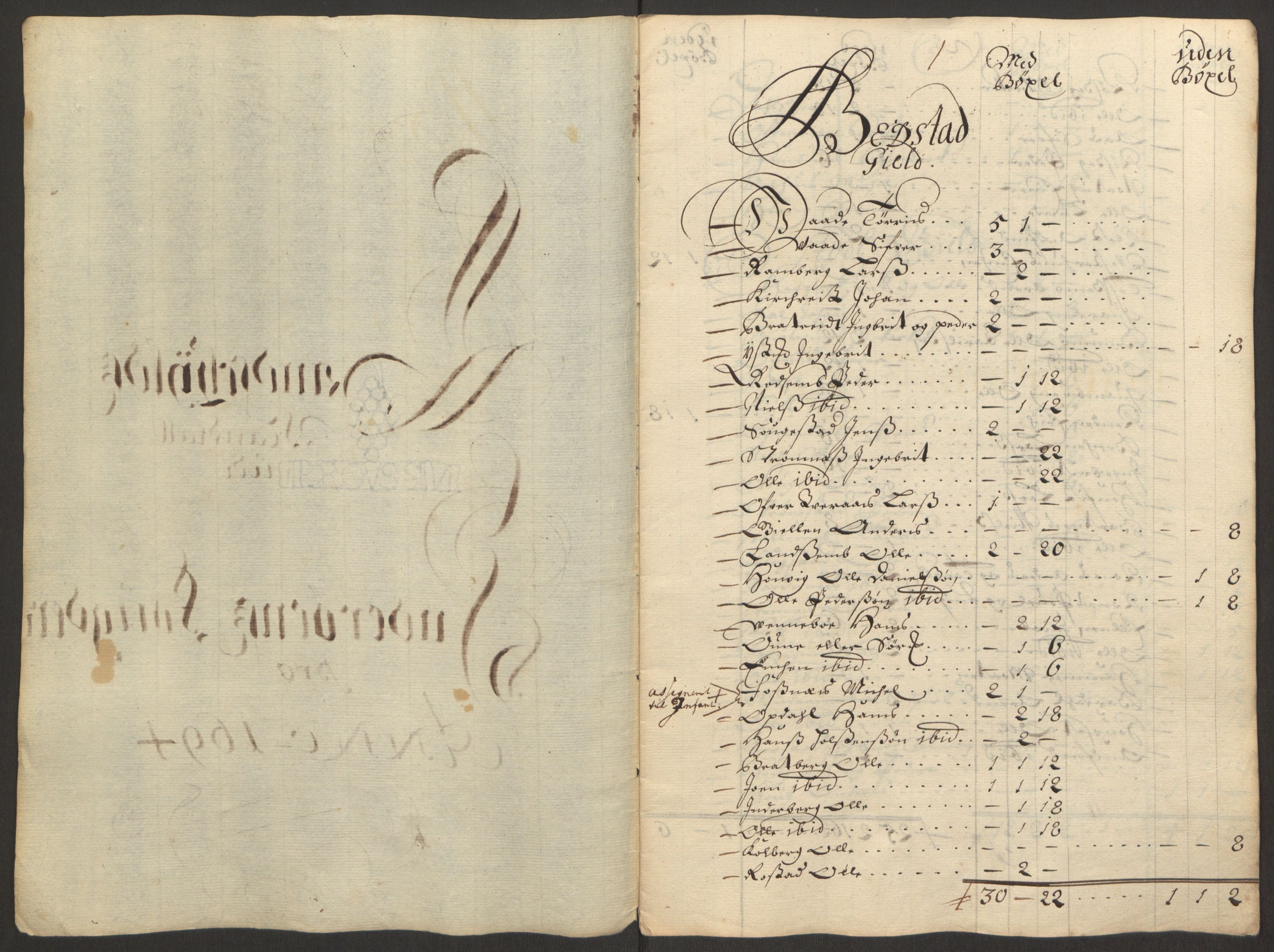 Rentekammeret inntil 1814, Reviderte regnskaper, Fogderegnskap, RA/EA-4092/R63/L4308: Fogderegnskap Inderøy, 1692-1694, p. 576
