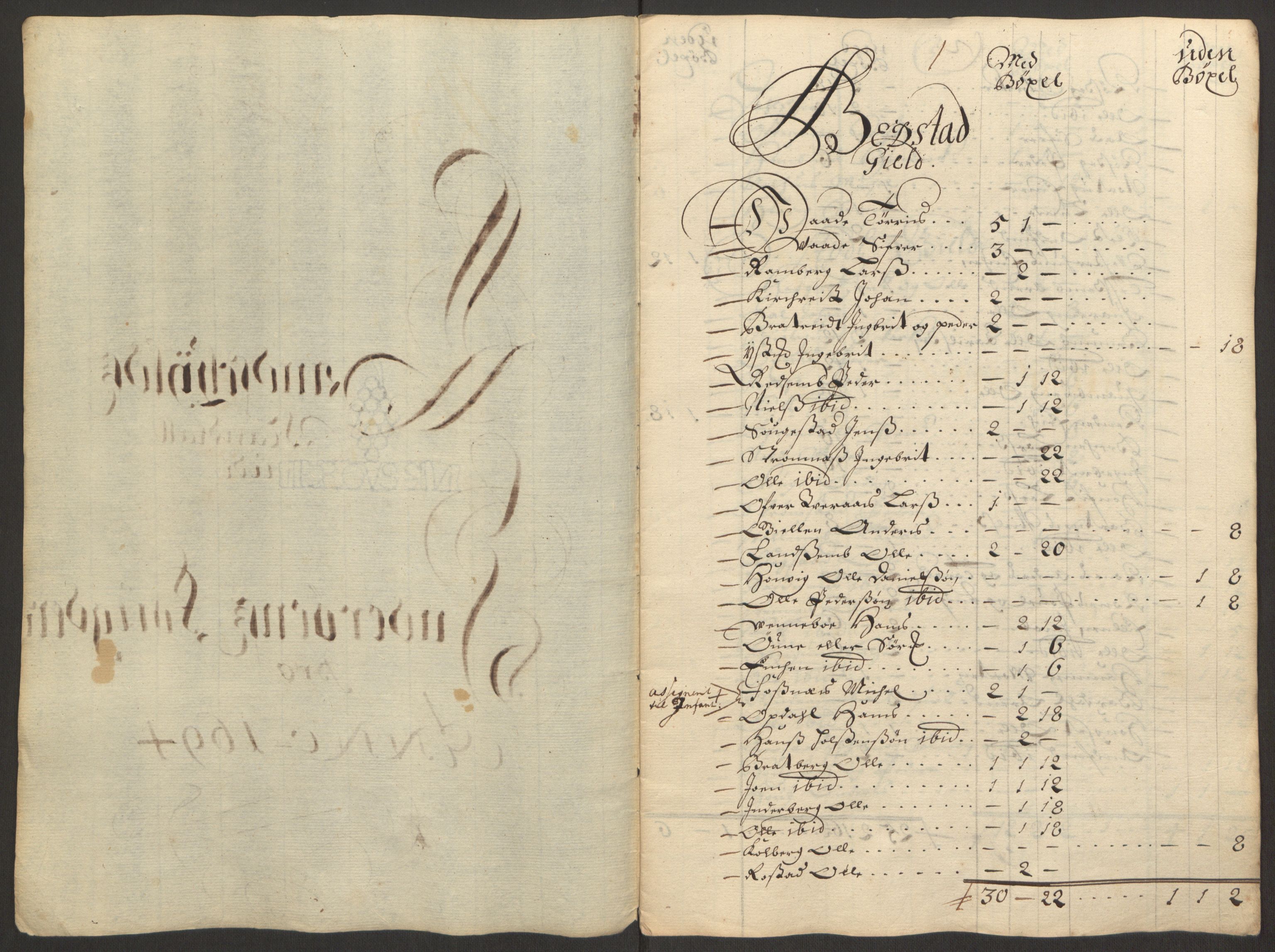 Rentekammeret inntil 1814, Reviderte regnskaper, Fogderegnskap, AV/RA-EA-4092/R63/L4308: Fogderegnskap Inderøy, 1692-1694, p. 576