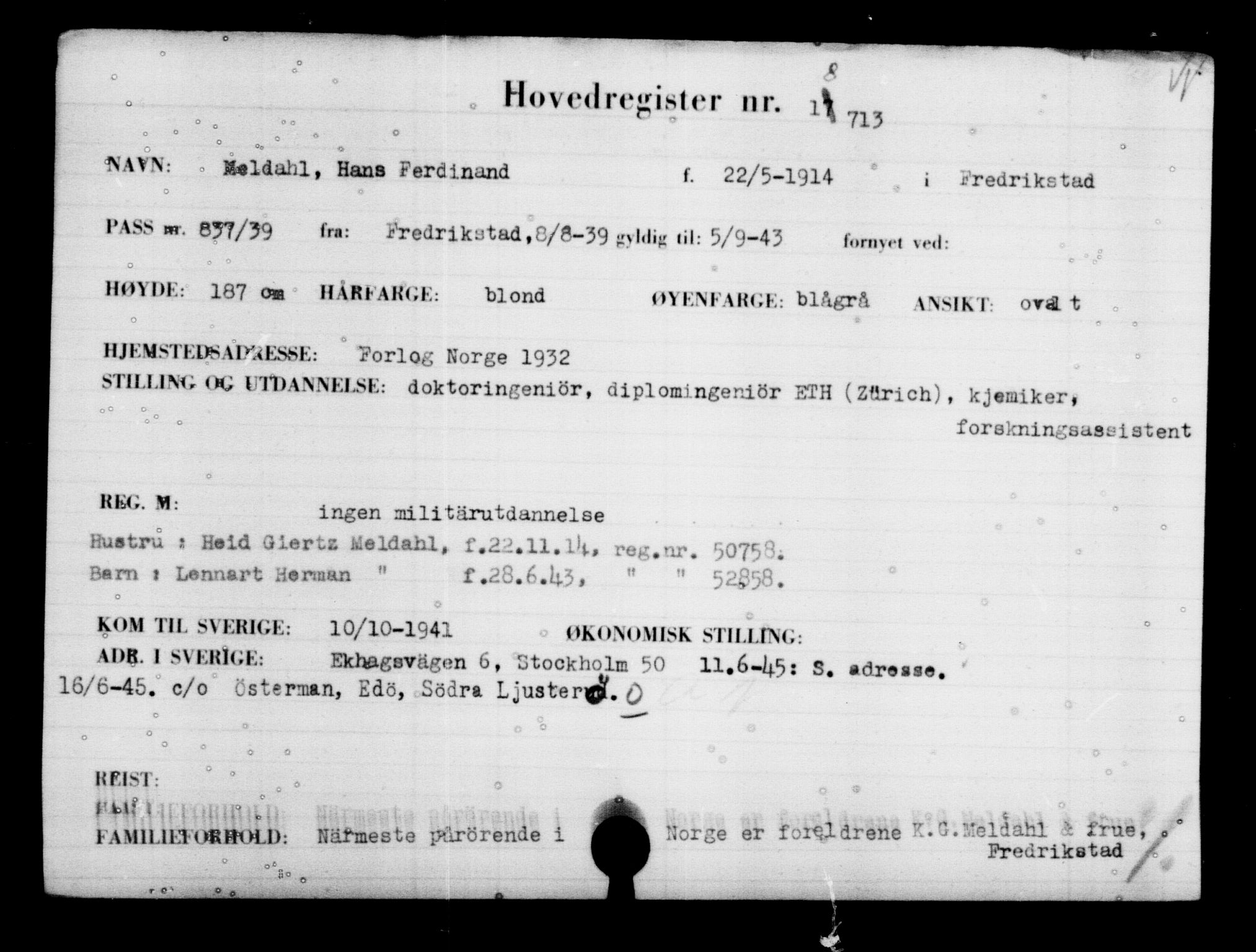 Den Kgl. Norske Legasjons Flyktningskontor, RA/S-6753/V/Va/L0009: Kjesäterkartoteket.  Flyktningenr. 18502-22048, 1940-1945, p. 251