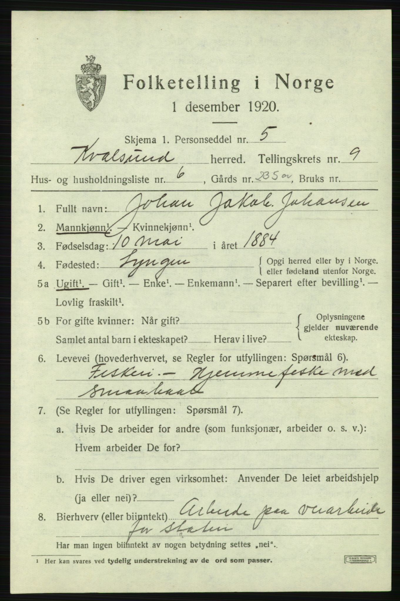 SATØ, 1920 census for , 1920, p. 2838