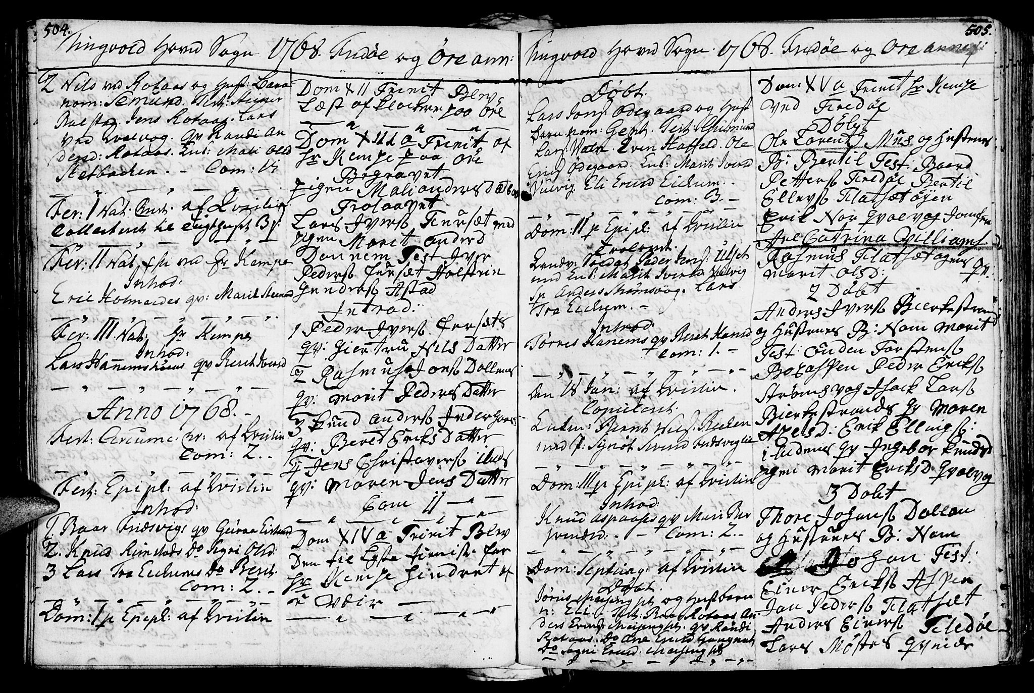 Ministerialprotokoller, klokkerbøker og fødselsregistre - Møre og Romsdal, SAT/A-1454/586/L0979: Parish register (official) no. 586A05, 1751-1776, p. 504-505