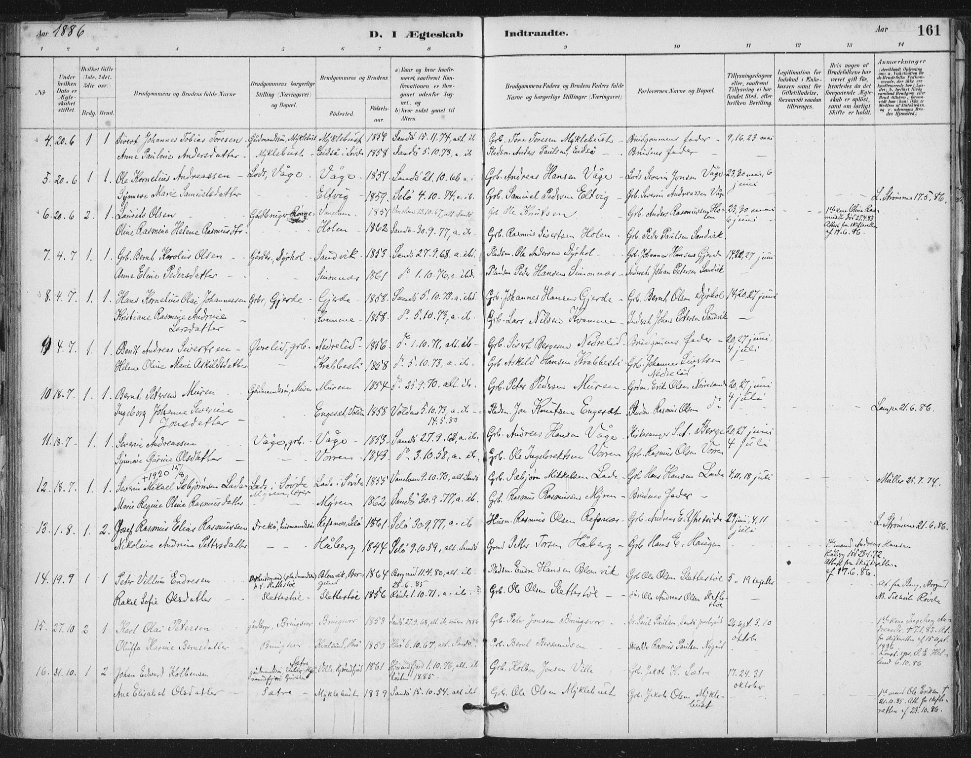 Ministerialprotokoller, klokkerbøker og fødselsregistre - Møre og Romsdal, AV/SAT-A-1454/503/L0037: Parish register (official) no. 503A05, 1884-1900, p. 161