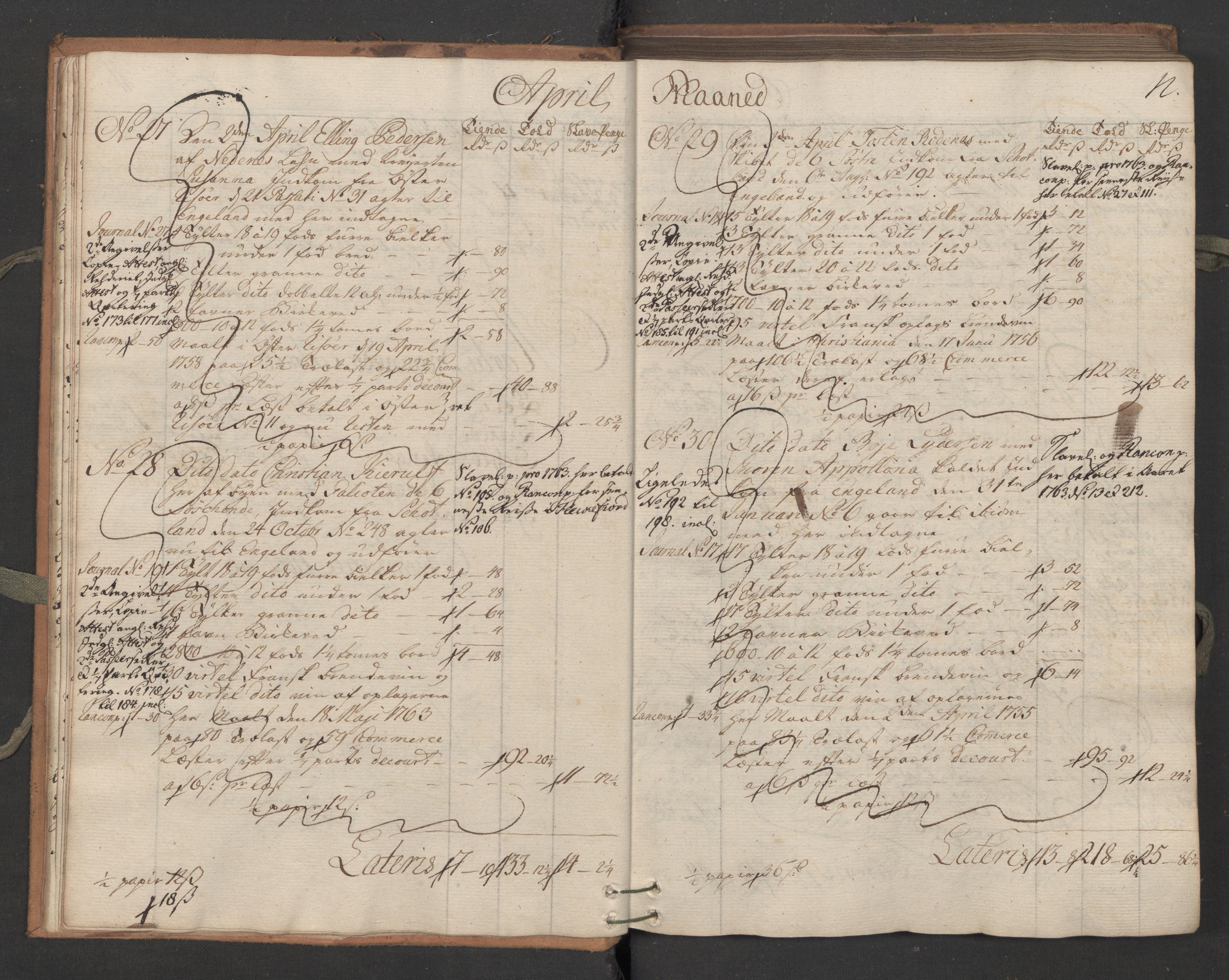 Generaltollkammeret, tollregnskaper, AV/RA-EA-5490/R16/L0055/0001: Tollregnskaper Kristiansand / Utgående hovedtollbok, 1764, p. uindeksert
