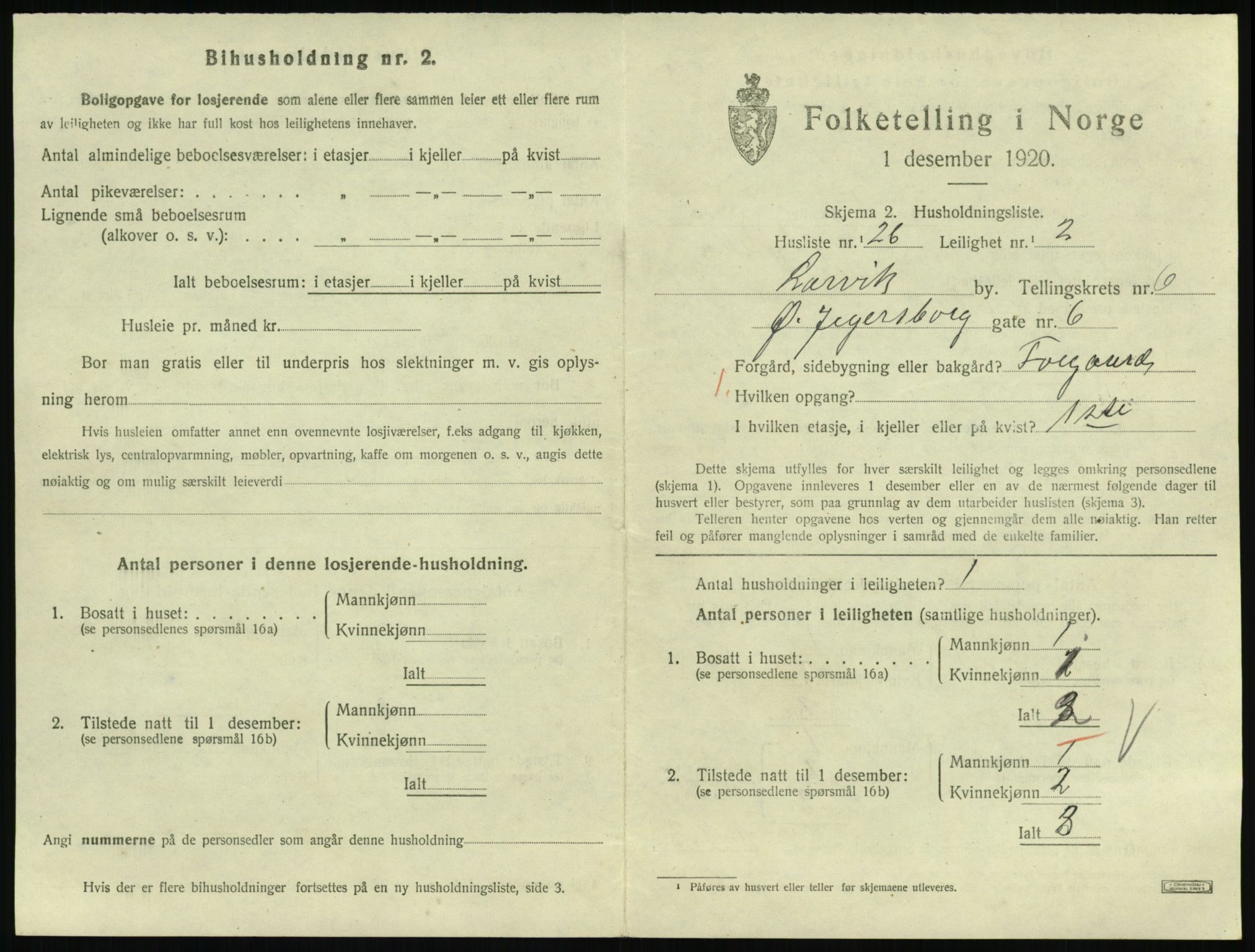 SAKO, 1920 census for Larvik, 1920, p. 5488