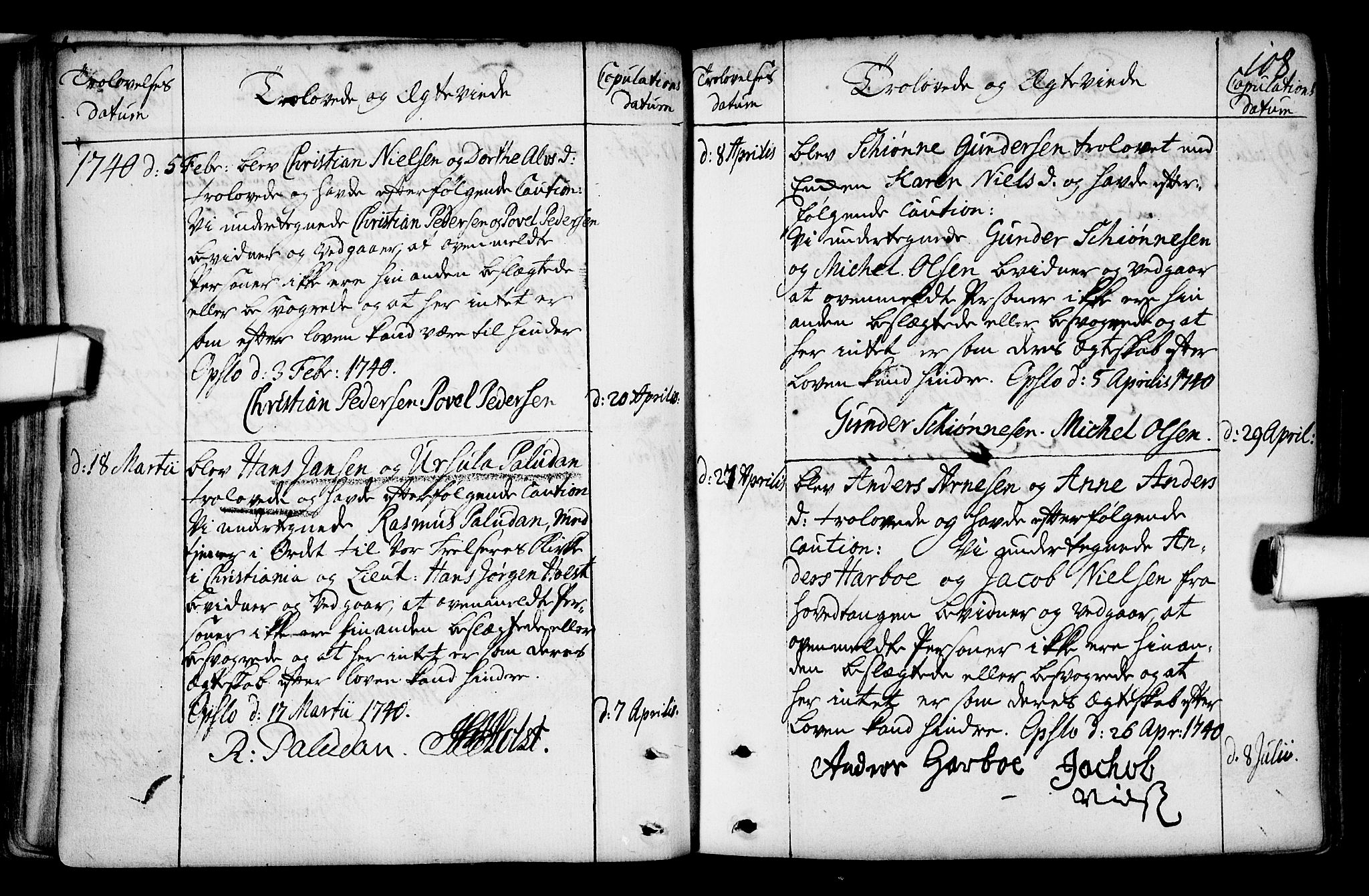 Gamlebyen prestekontor Kirkebøker, AV/SAO-A-10884/F/Fa/L0001: Parish register (official) no. 1, 1734-1818, p. 108