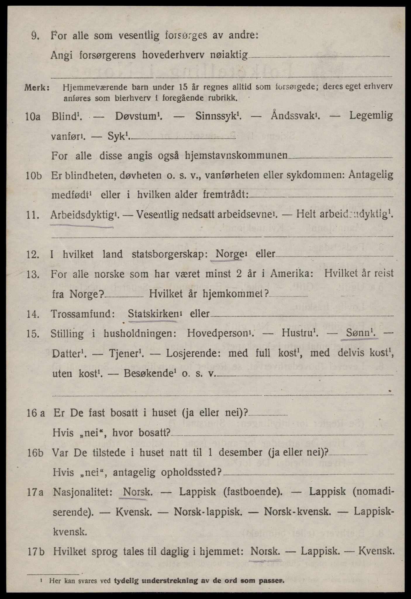 SAT, 1920 census for Malvik, 1920, p. 5419