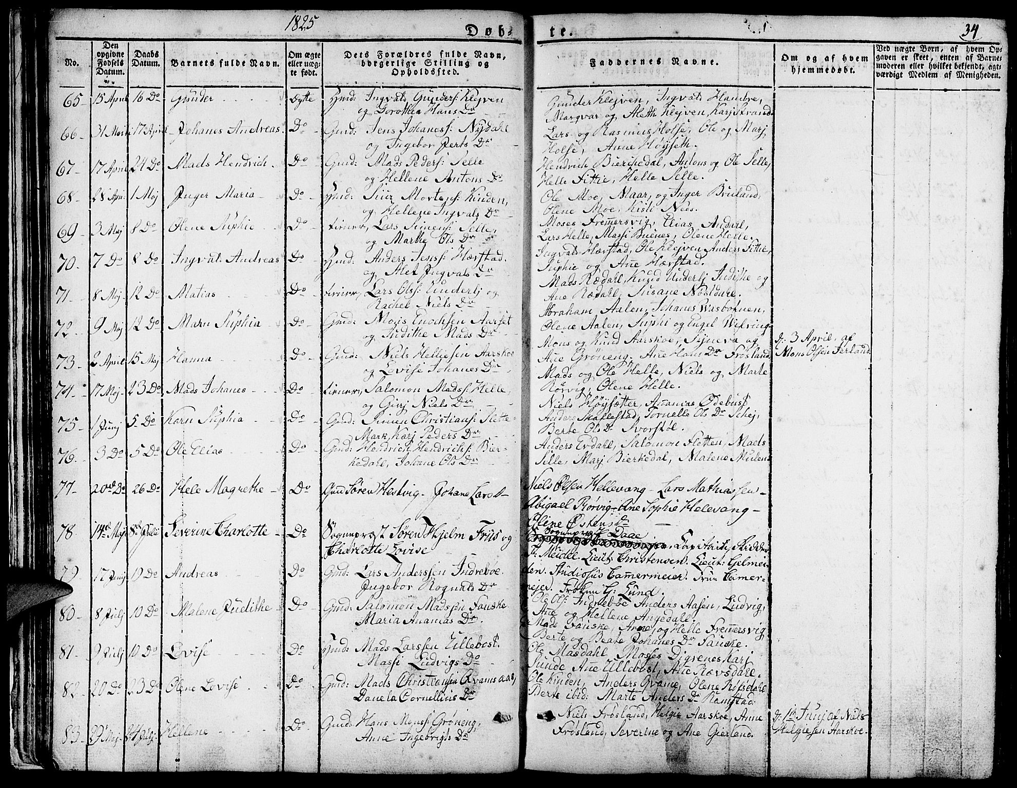 Førde sokneprestembete, SAB/A-79901/H/Haa/Haaa/L0006: Parish register (official) no. A 6, 1821-1842, p. 34