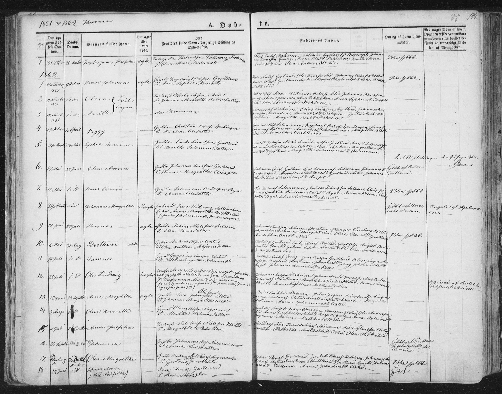 Ministerialprotokoller, klokkerbøker og fødselsregistre - Nord-Trøndelag, SAT/A-1458/758/L0513: Parish register (official) no. 758A02 /3, 1839-1868, p. 85