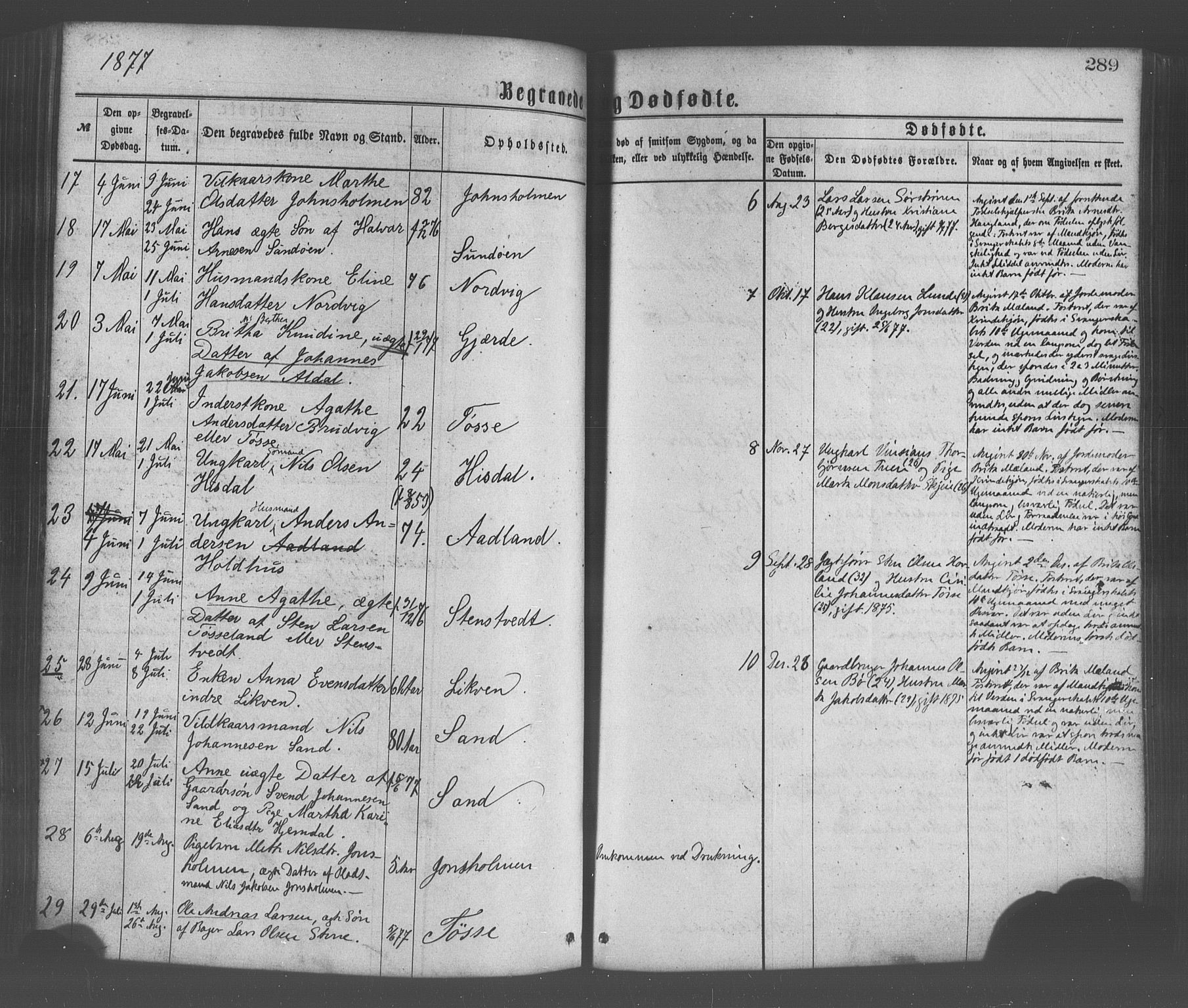 Os sokneprestembete, AV/SAB-A-99929: Parish register (official) no. A 18, 1874-1884, p. 289