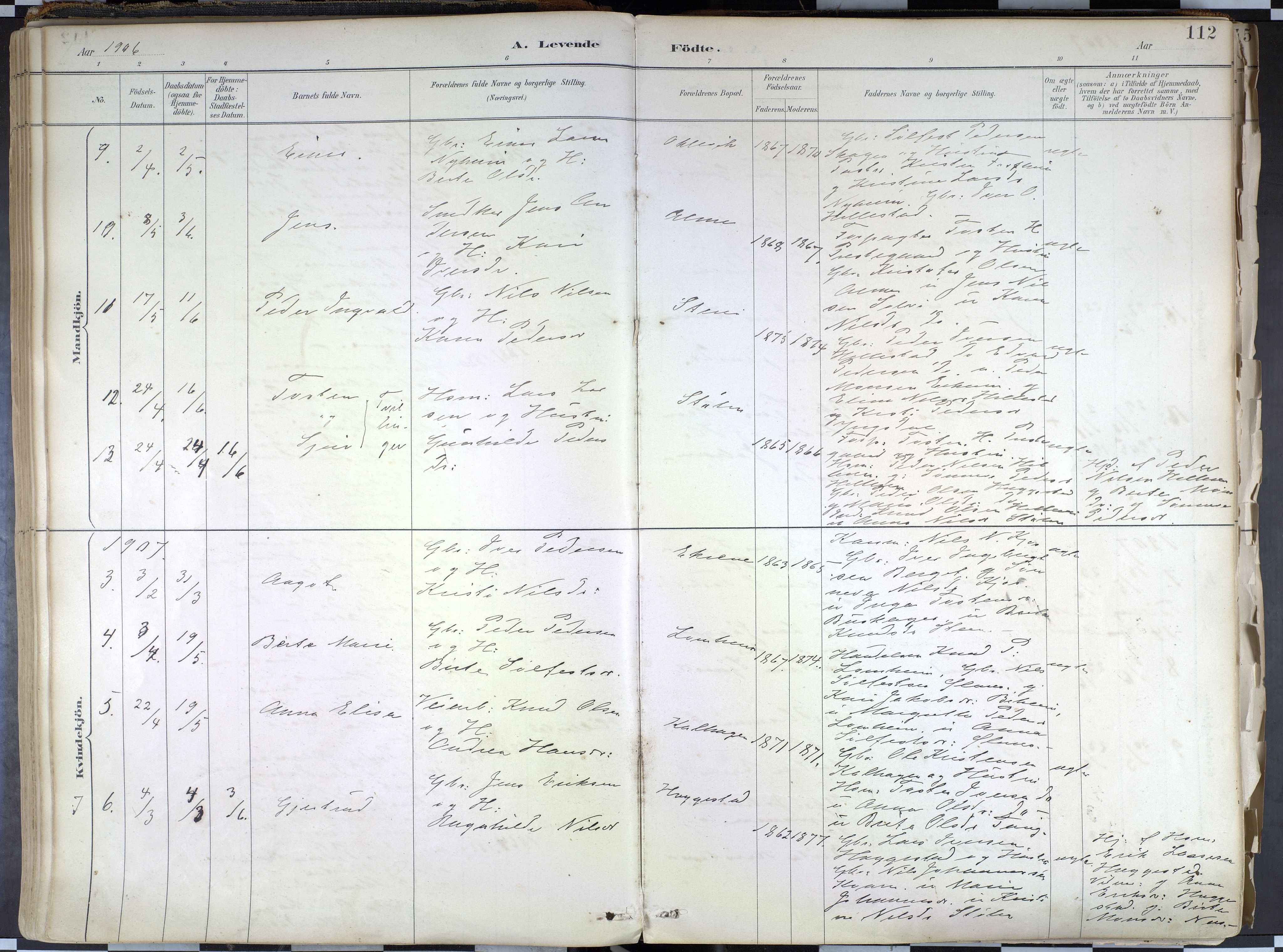 Hafslo sokneprestembete, SAB/A-80301/H/Haa/Haab/L0001: Parish register (official) no. B 1, 1886-1945, p. 112