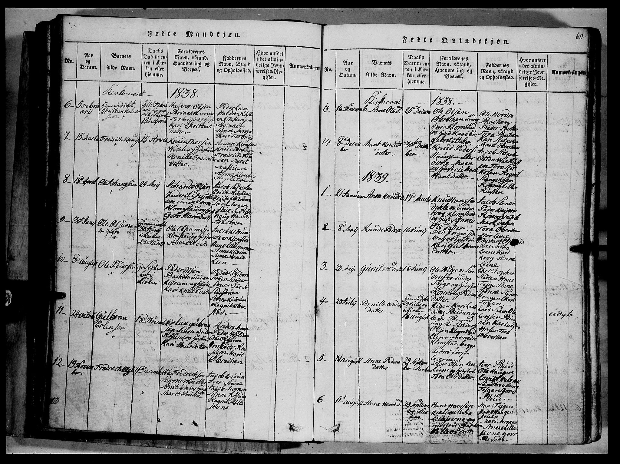 Fron prestekontor, AV/SAH-PREST-078/H/Ha/Hab/L0002: Parish register (copy) no. 2, 1816-1850, p. 60