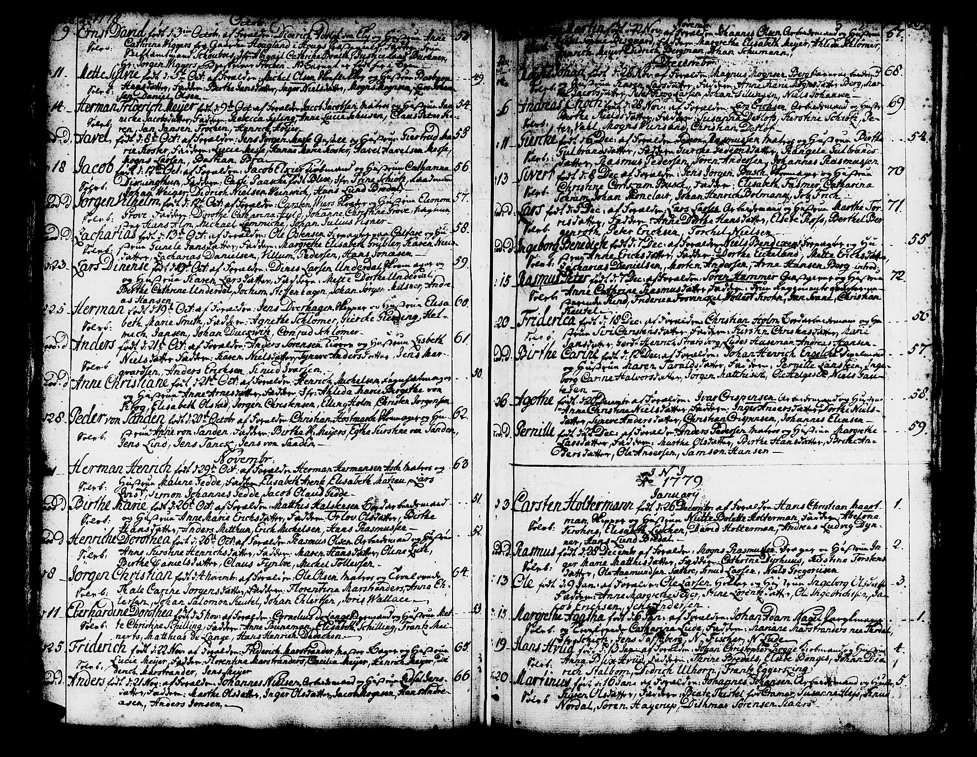 Domkirken sokneprestembete, SAB/A-74801/H/Haa/L0003: Parish register (official) no. A 3, 1758-1789, p. 208-209
