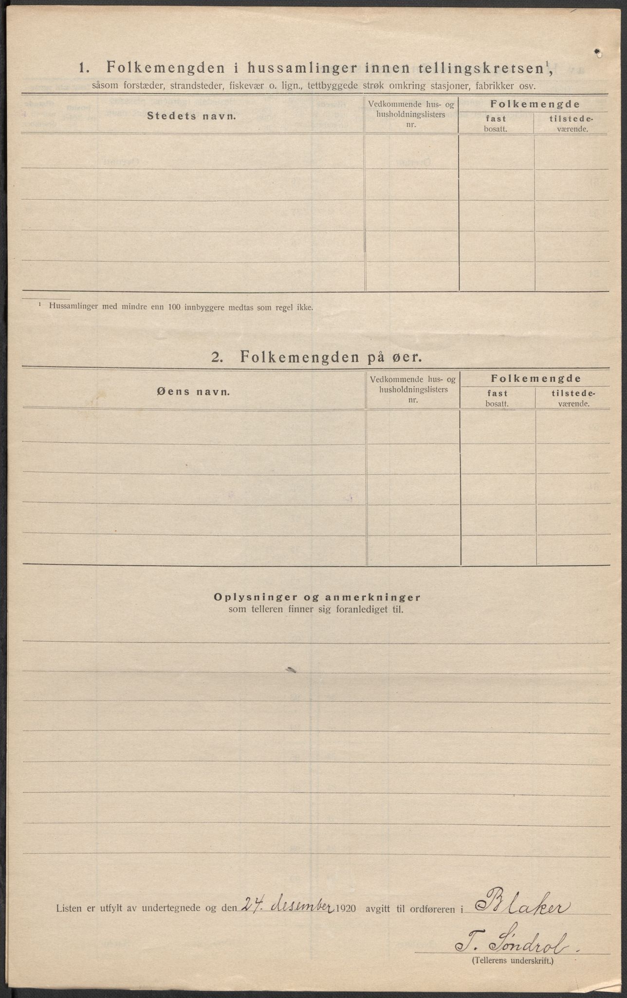 SAO, 1920 census for Blaker, 1920, p. 18