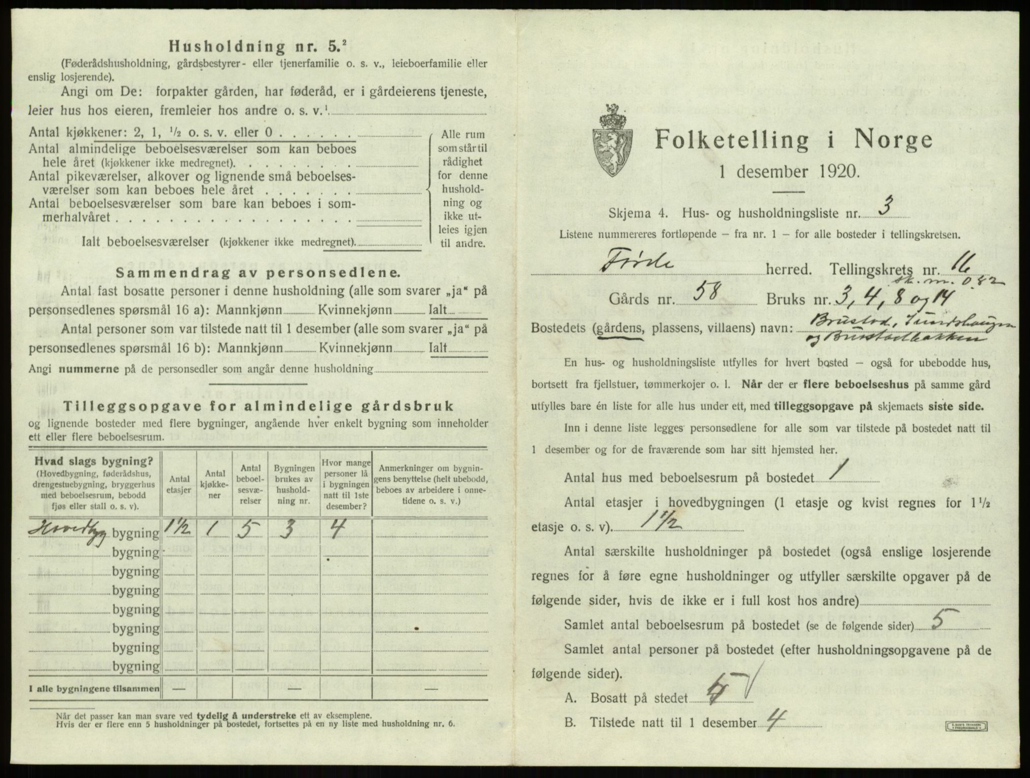 SAB, 1920 census for Førde, 1920, p. 810