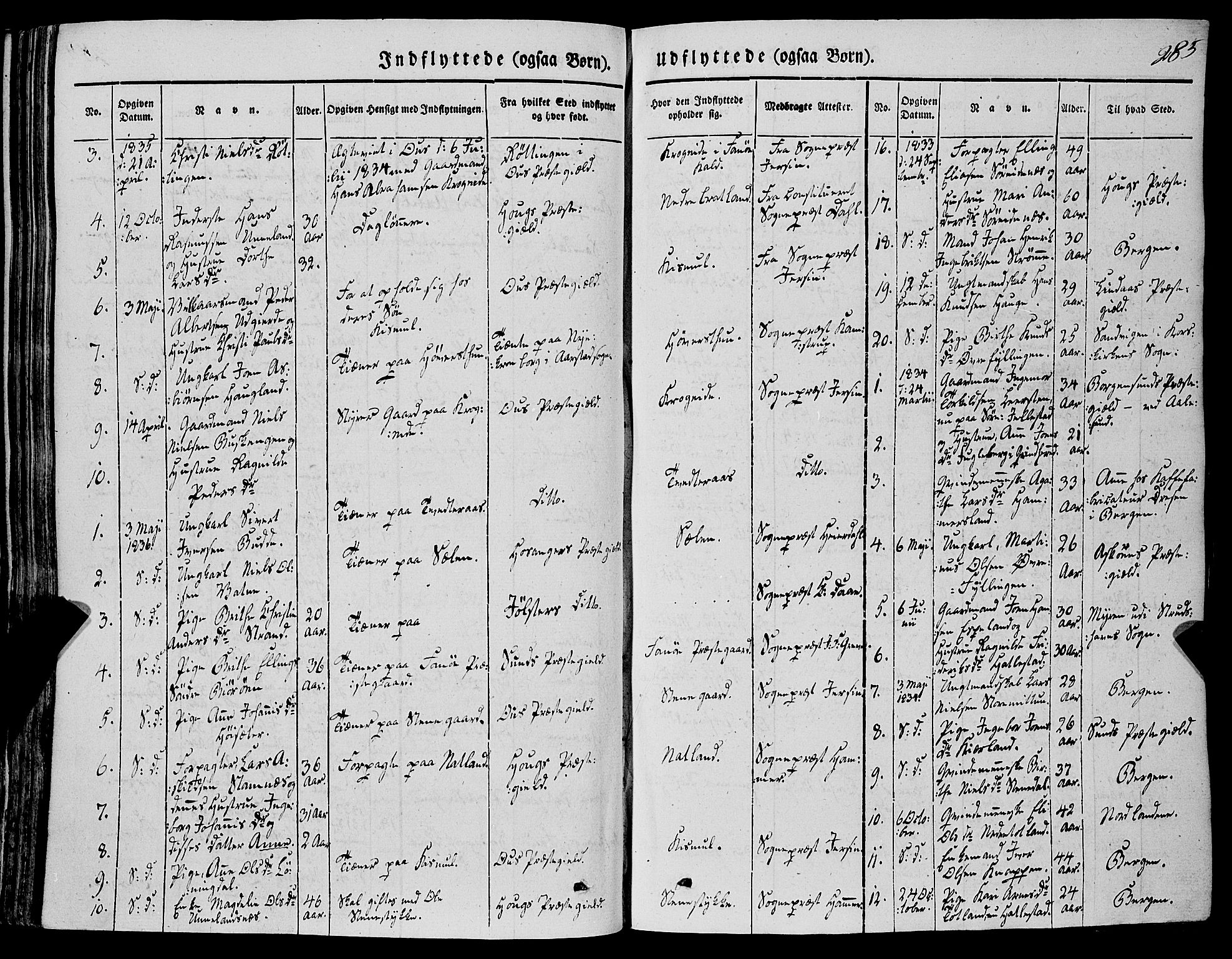 Fana Sokneprestembete, AV/SAB-A-75101/H/Haa/Haaa/L0008: Parish register (official) no. A 8, 1829-1851, p. 285