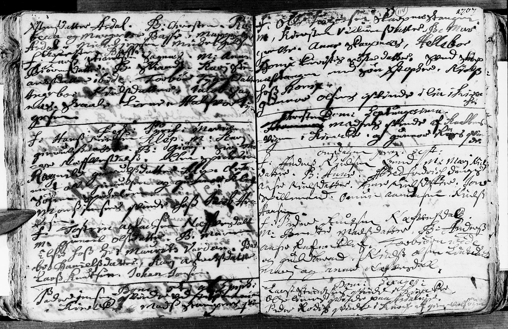 Øyestad sokneprestkontor, AV/SAK-1111-0049/F/Fa/L0002: Parish register (official) no. A 2, 1692-1722, p. 114