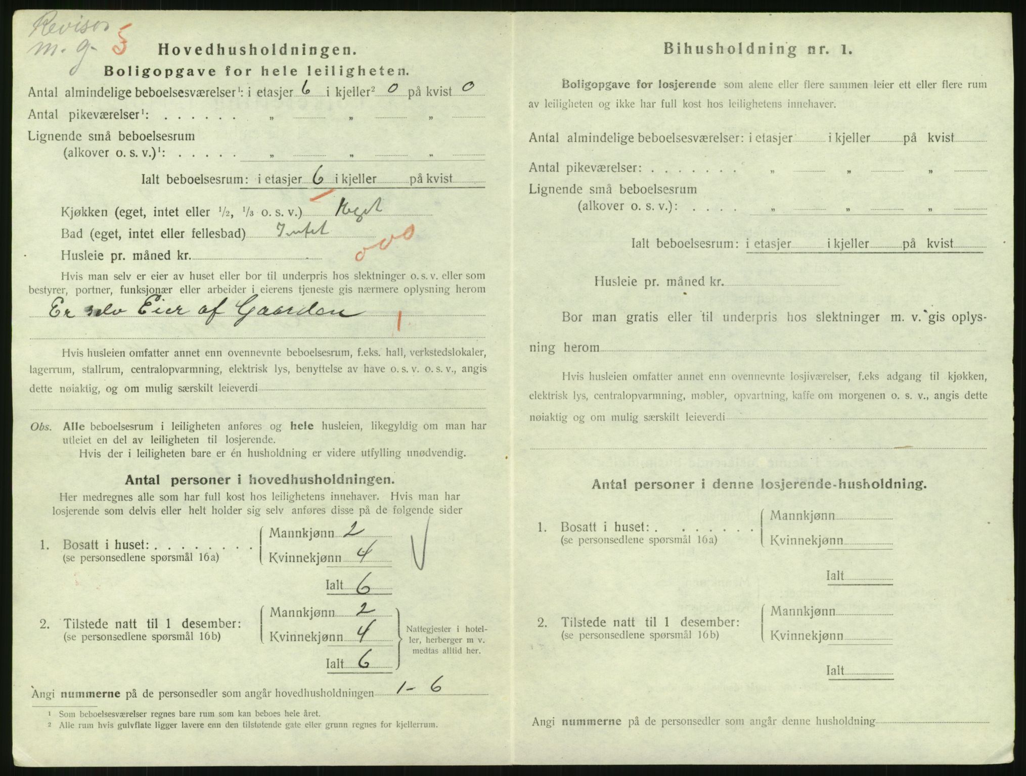 SAH, 1920 census for Lillehammer, 1920, p. 1719