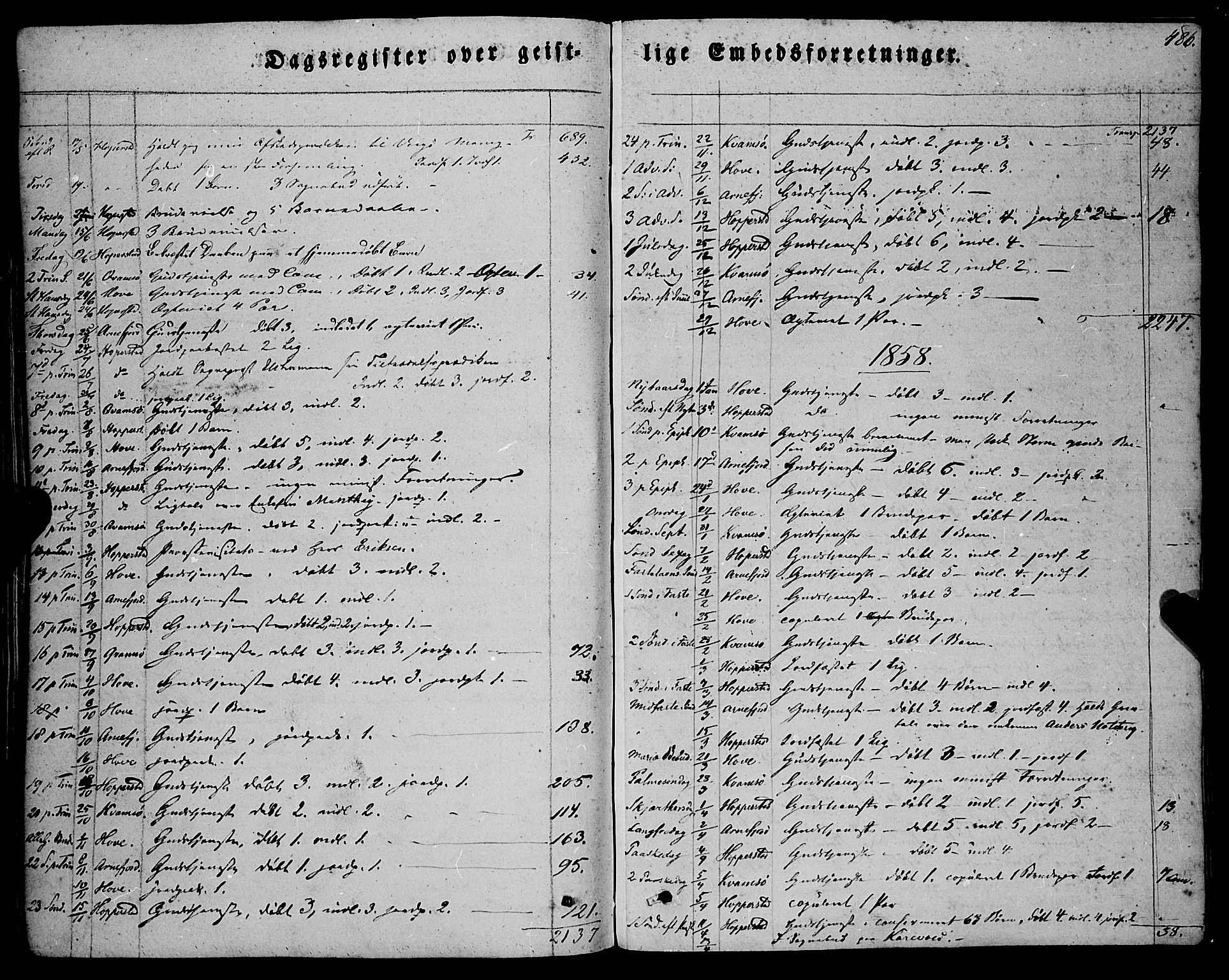 Vik sokneprestembete, SAB/A-81501: Parish register (official) no. A 8, 1846-1865, p. 486