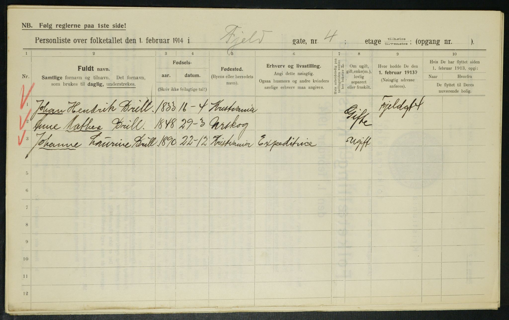 OBA, Municipal Census 1914 for Kristiania, 1914, p. 24466