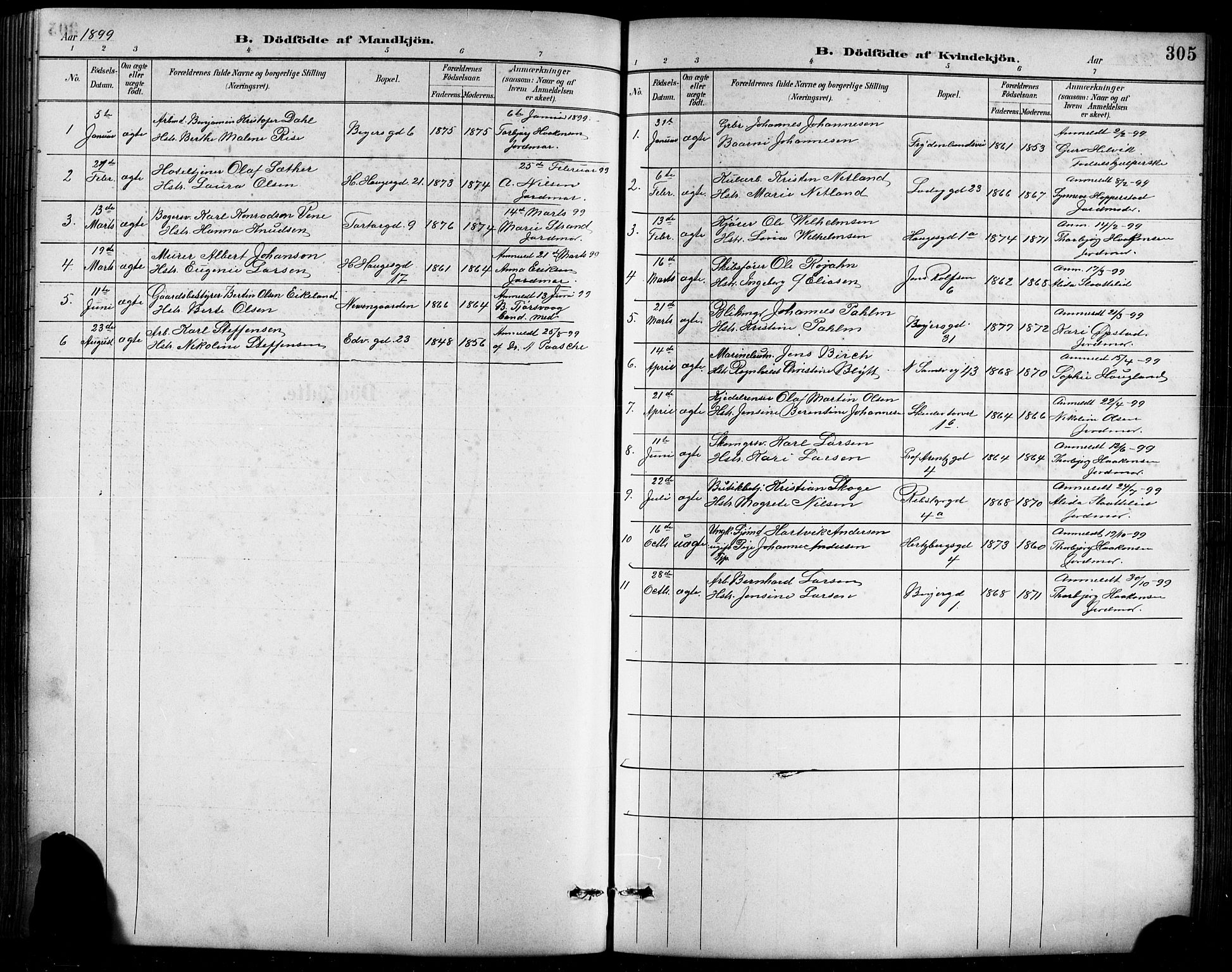 Sandviken Sokneprestembete, SAB/A-77601/H/Hb/L0002: Parish register (copy) no. A 3, 1888-1902, p. 305