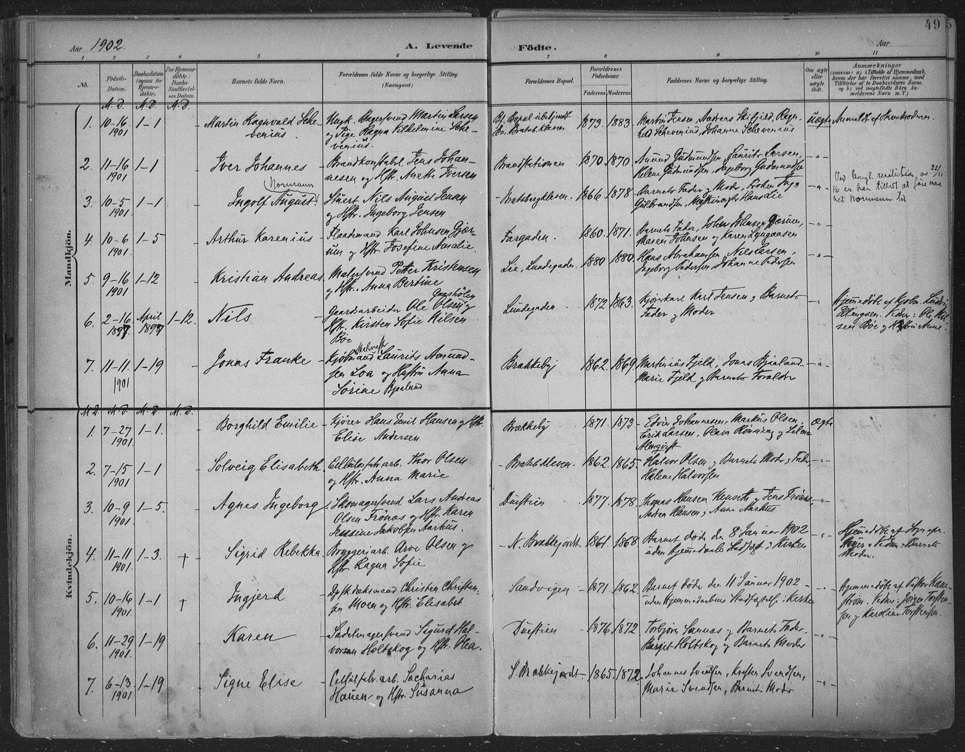 Skien kirkebøker, SAKO/A-302/F/Fa/L0011: Parish register (official) no. 11, 1900-1907, p. 49