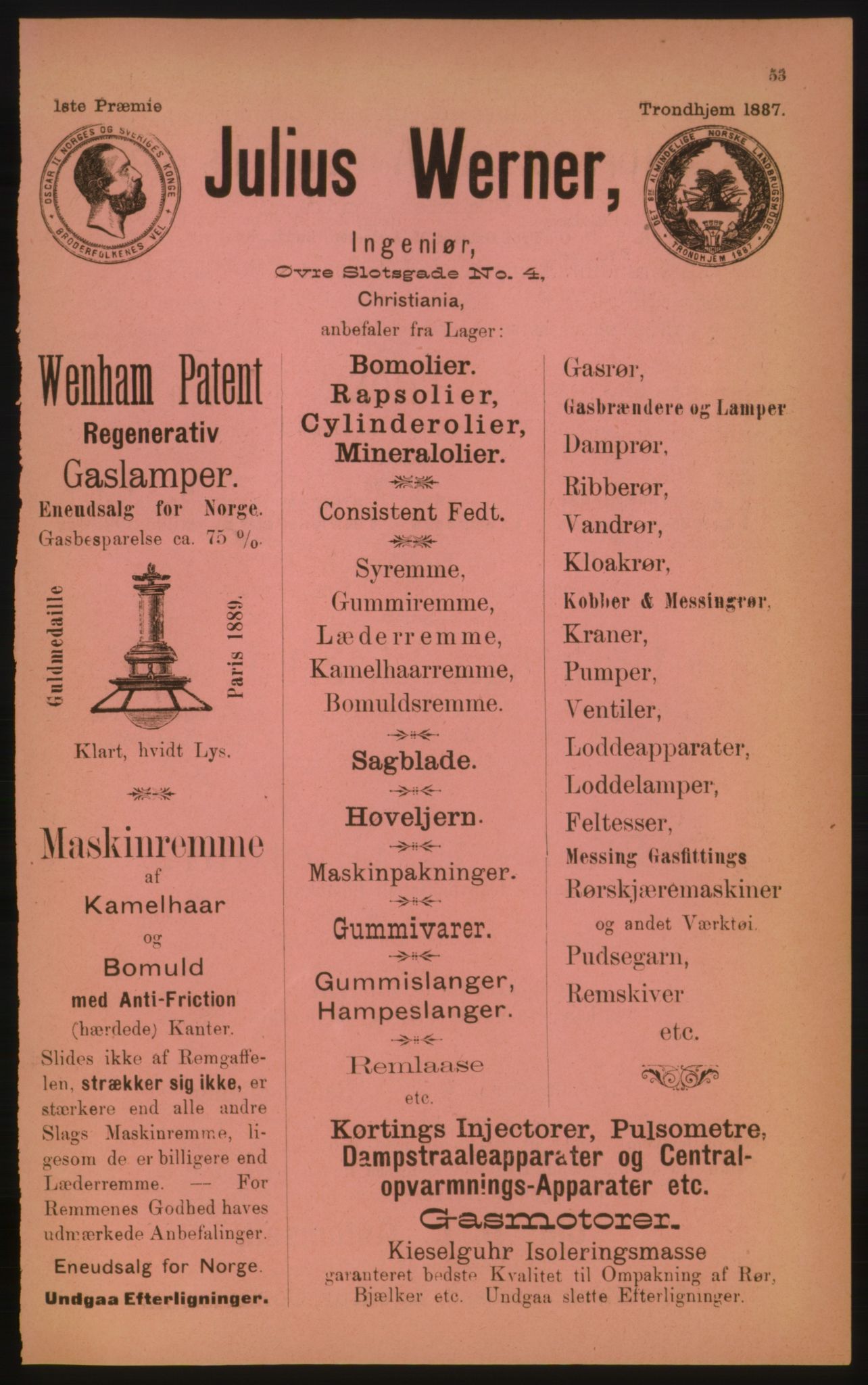 Kristiania/Oslo adressebok, PUBL/-, 1891, p. 53