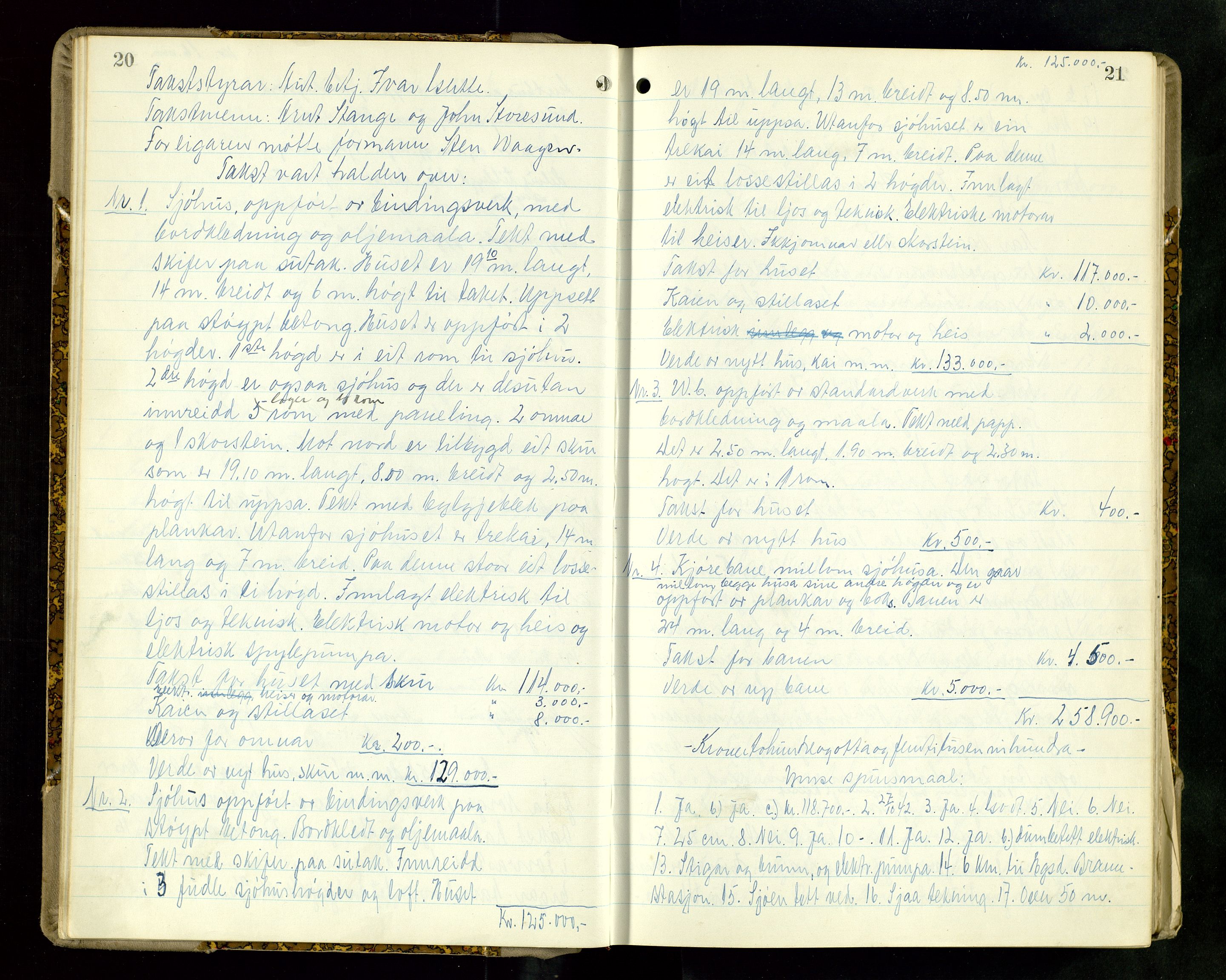 Norges Brannkasse Haugesund, AV/SAST-A-102142/0004/O/L0007: Branntakstprotokoll, 1951-1956, p. 20-21