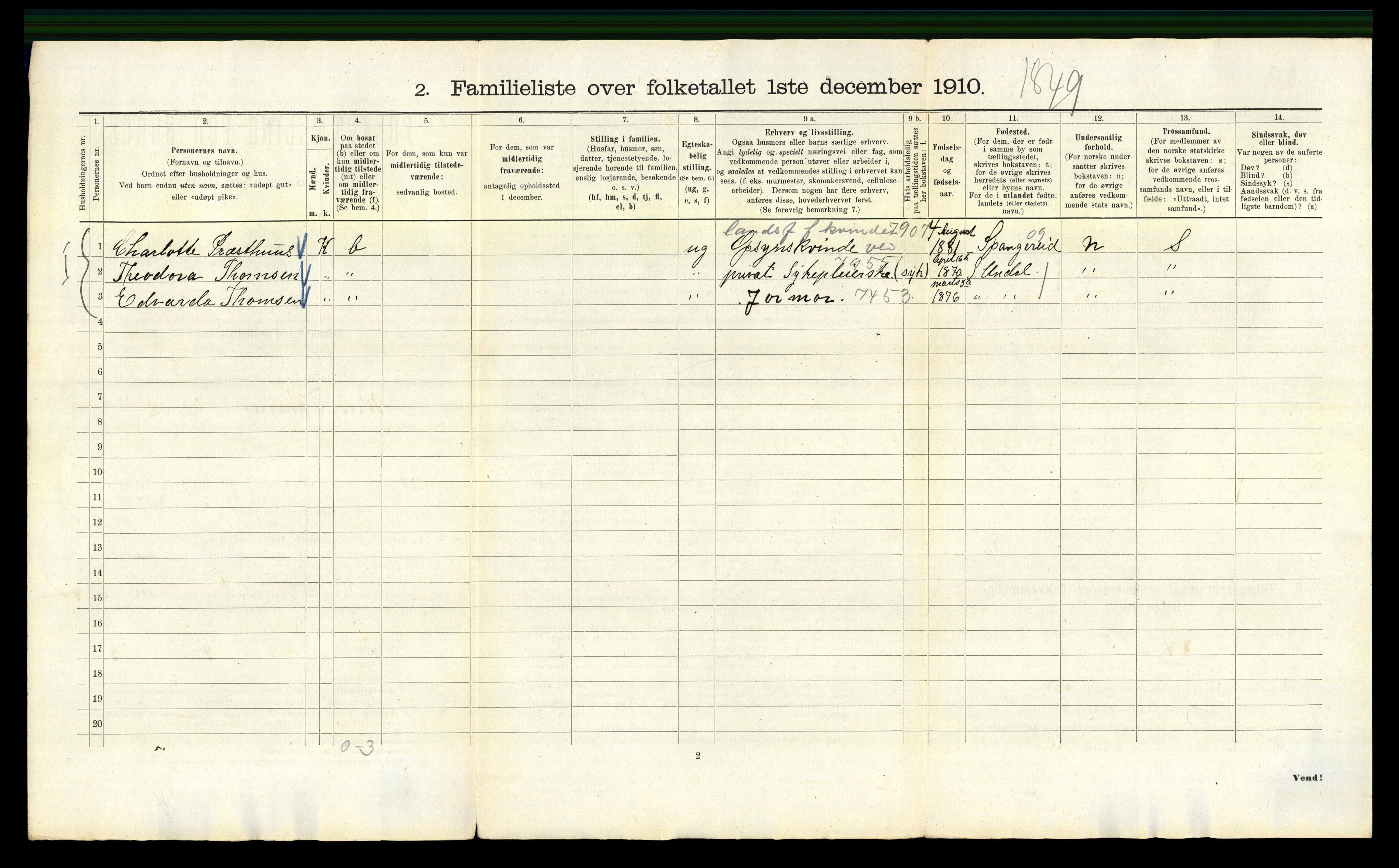 RA, 1910 census for Kristiania, 1910, p. 121312