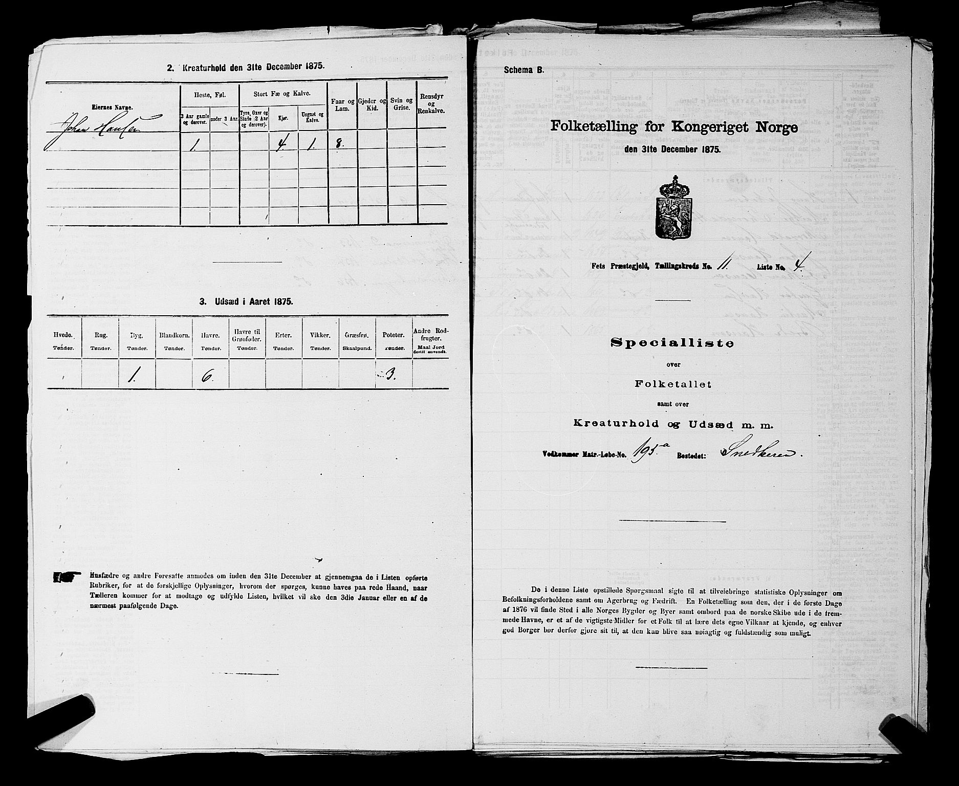 RA, 1875 census for 0227P Fet, 1875, p. 1448