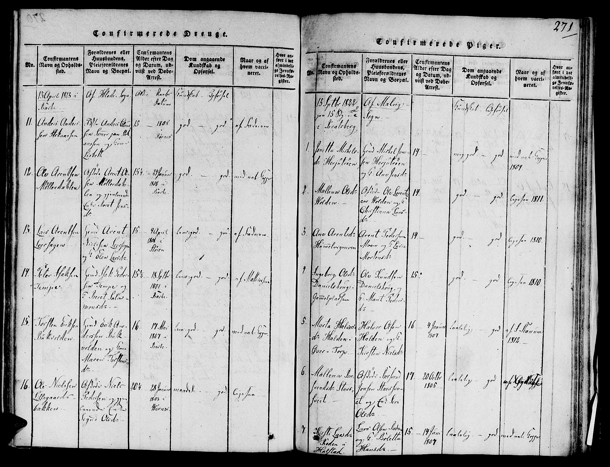 Ministerialprotokoller, klokkerbøker og fødselsregistre - Sør-Trøndelag, AV/SAT-A-1456/606/L0283: Parish register (official) no. 606A03 /1, 1818-1823, p. 271