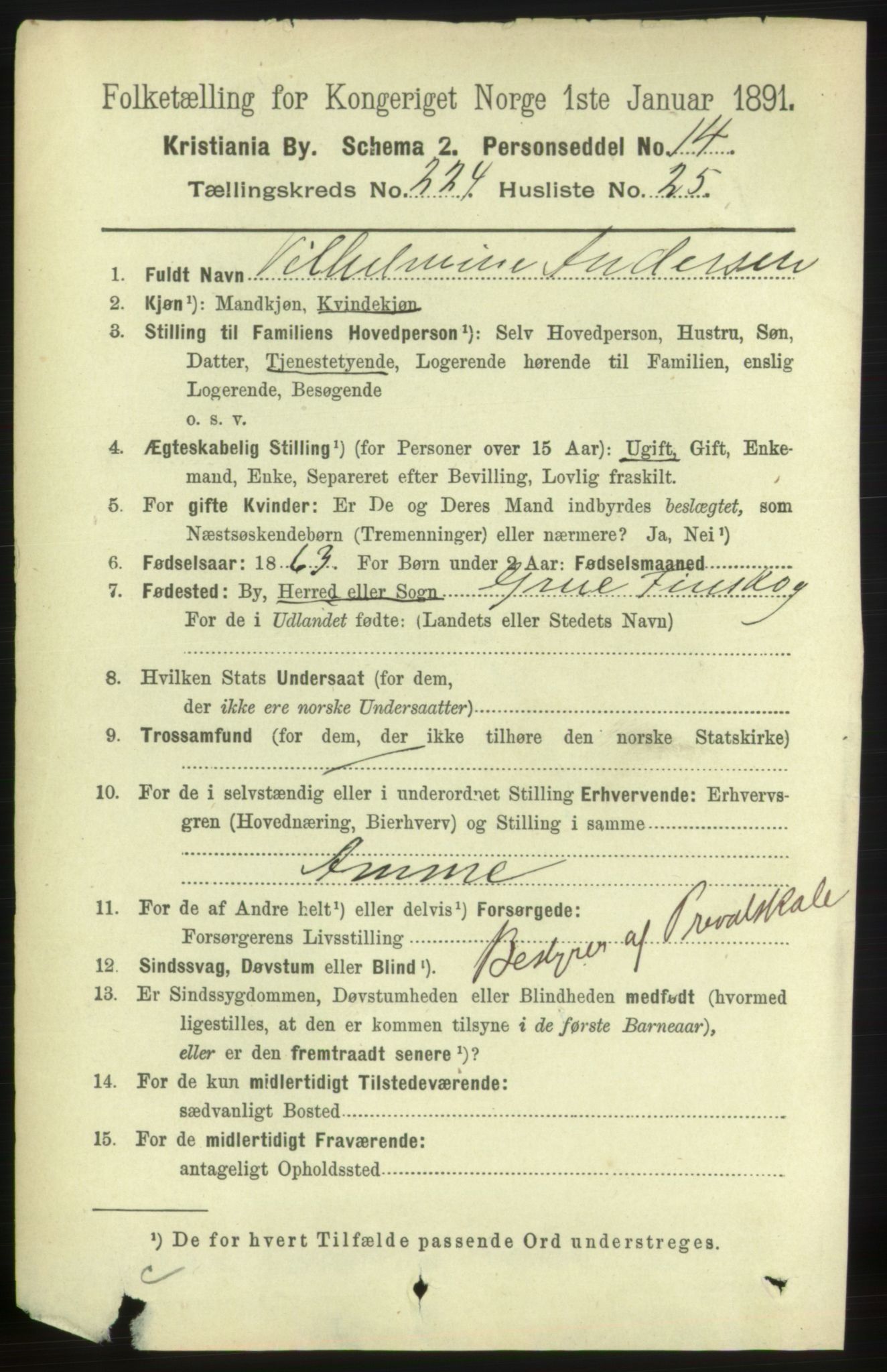 RA, 1891 census for 0301 Kristiania, 1891, p. 136406