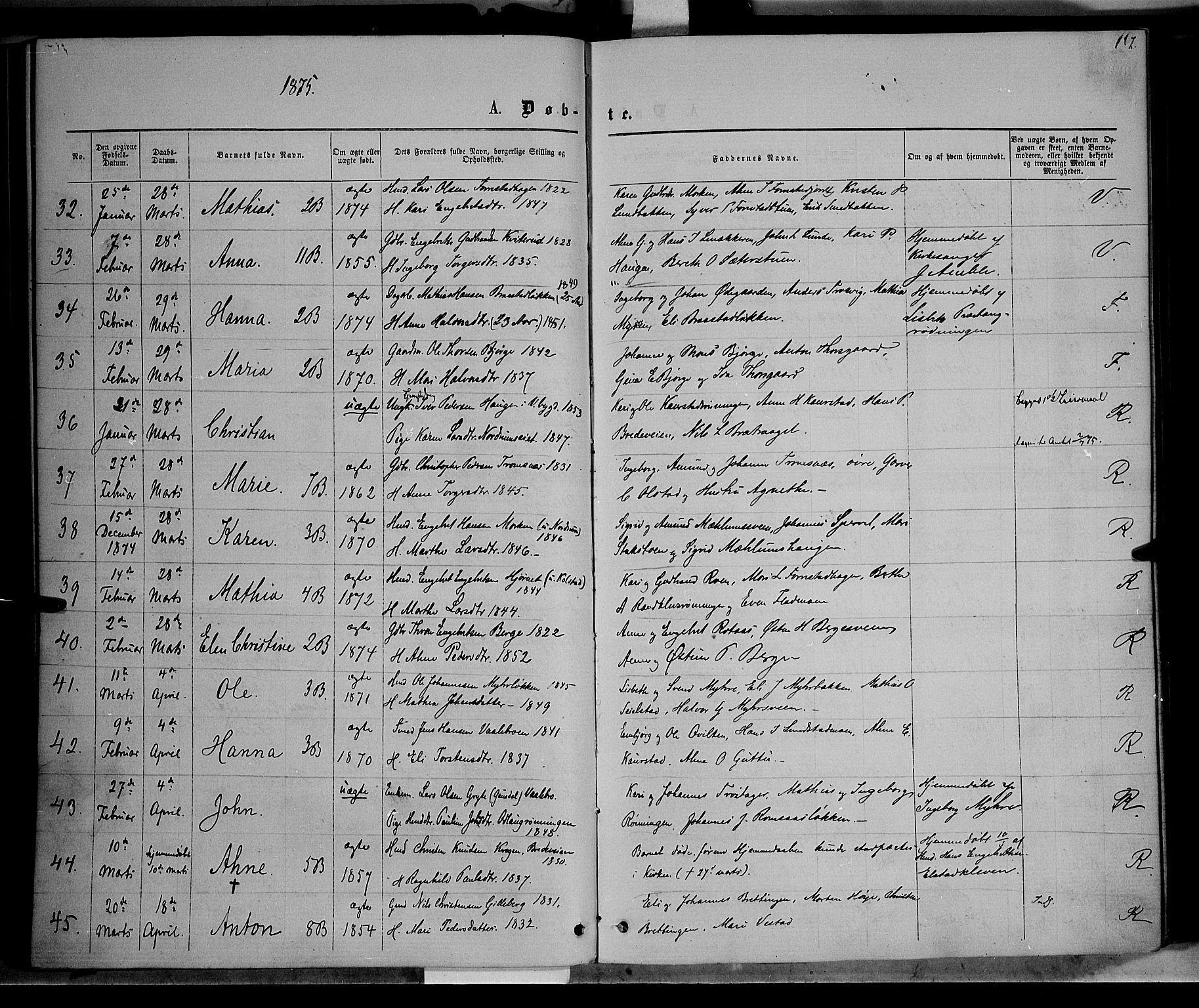 Ringebu prestekontor, AV/SAH-PREST-082/H/Ha/Haa/L0007: Parish register (official) no. 7, 1860-1877, p. 117