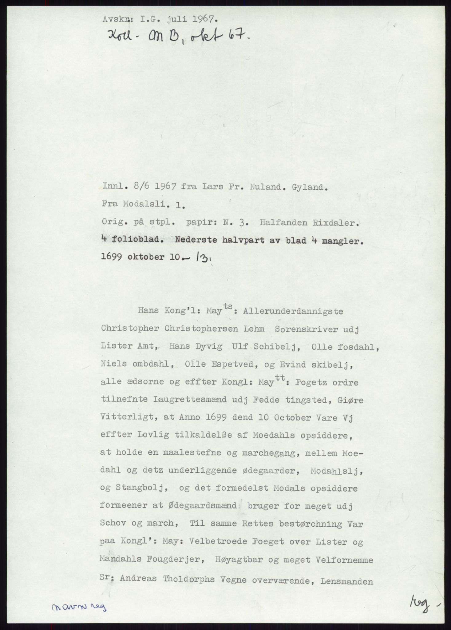 Samlinger til kildeutgivelse, Diplomavskriftsamlingen, RA/EA-4053/H/Ha, p. 2021