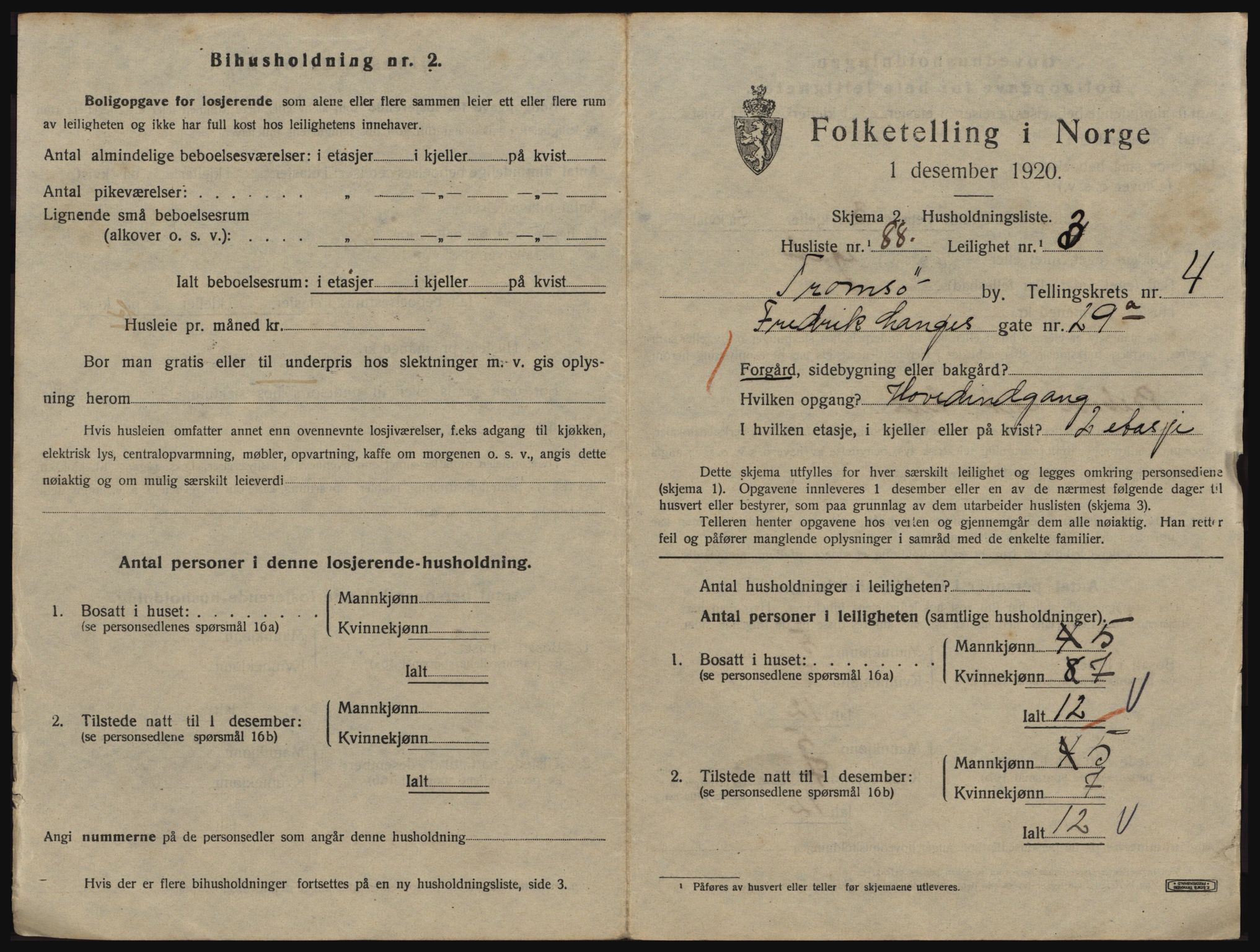 SATØ, 1920 census for Tromsø, 1920, p. 3713