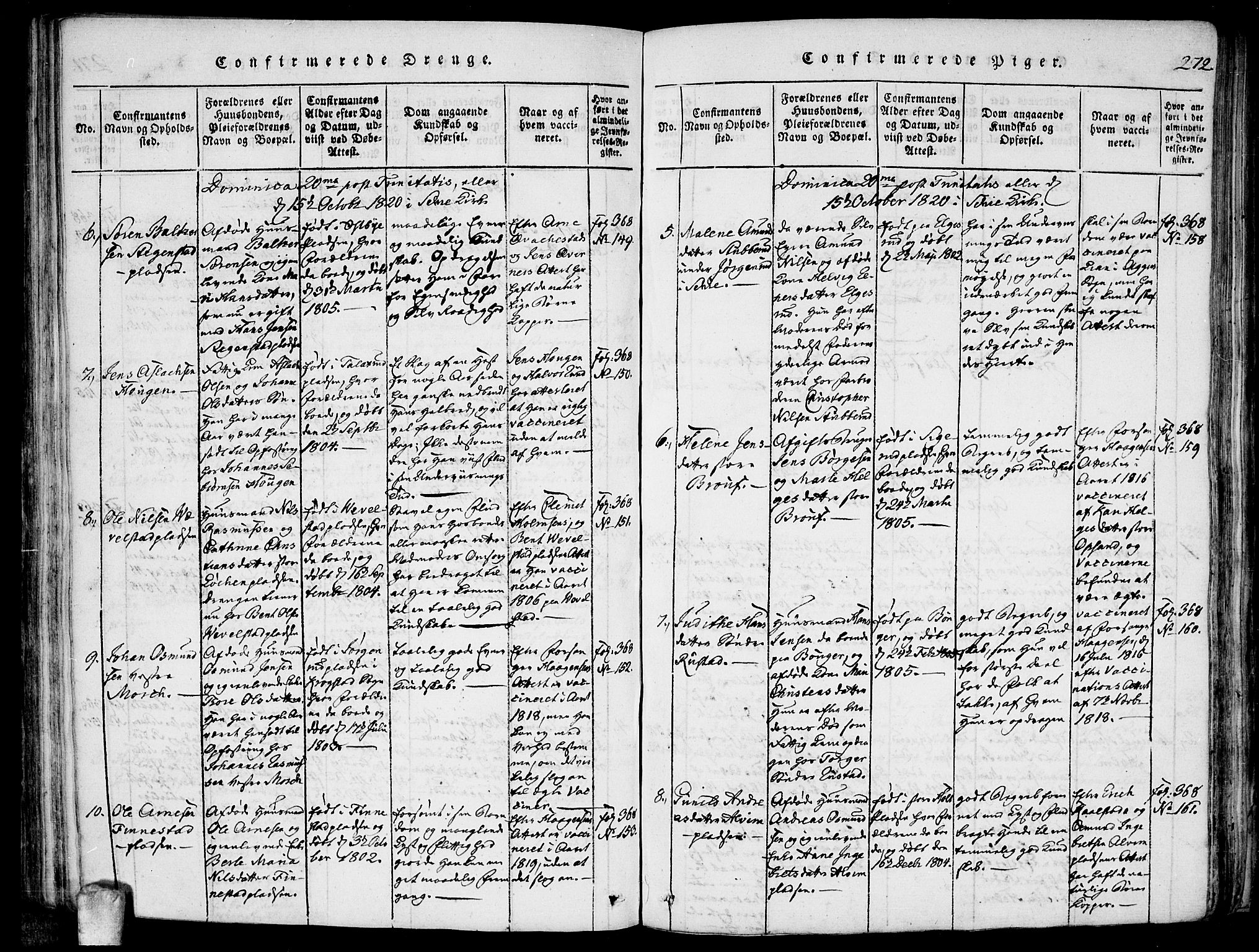 Kråkstad prestekontor Kirkebøker, AV/SAO-A-10125a/F/Fa/L0003: Parish register (official) no. I 3, 1813-1824, p. 272