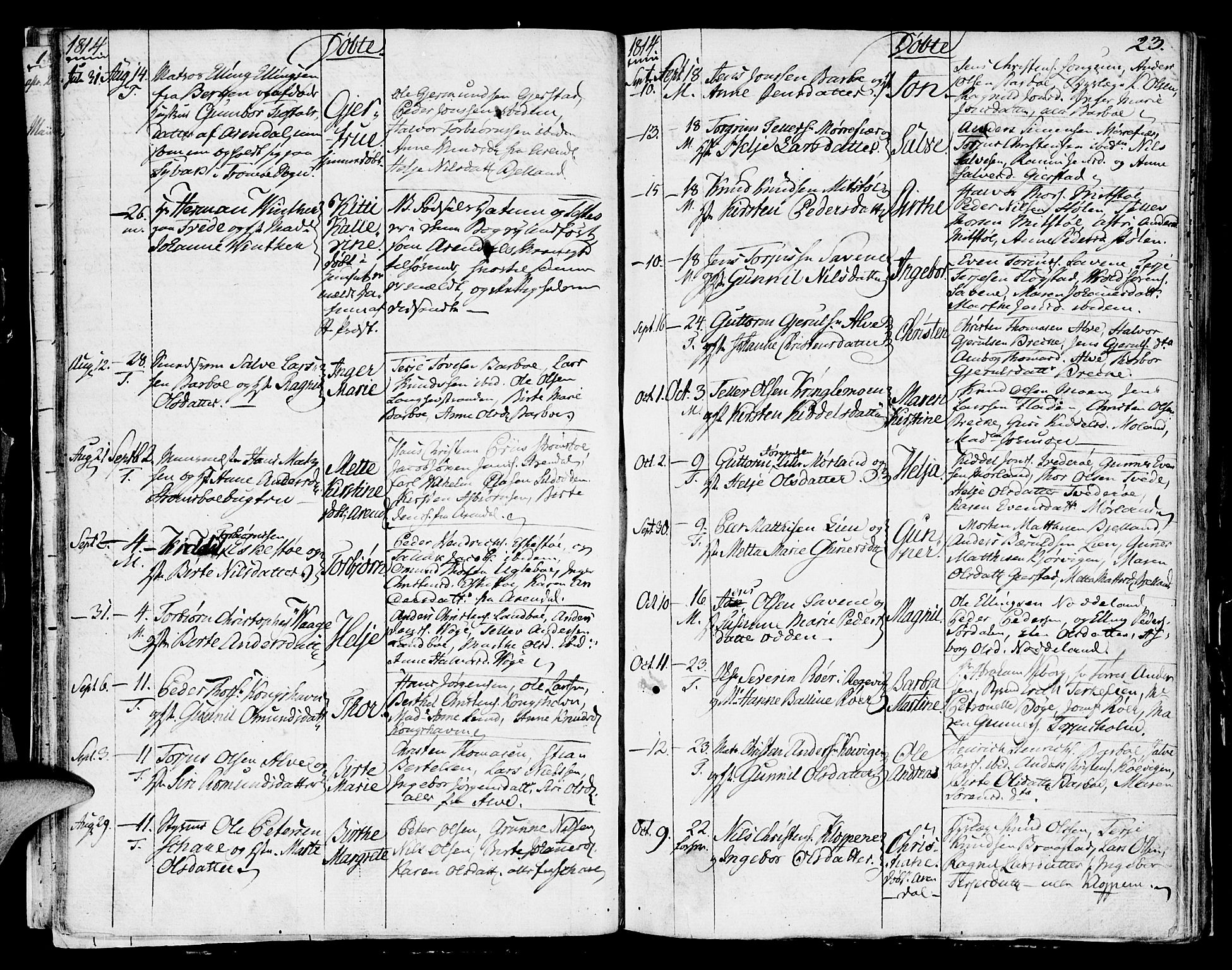 Austre Moland sokneprestkontor, AV/SAK-1111-0001/F/Fa/Faa/L0003: Parish register (official) no. A 3, 1808-1815, p. 23