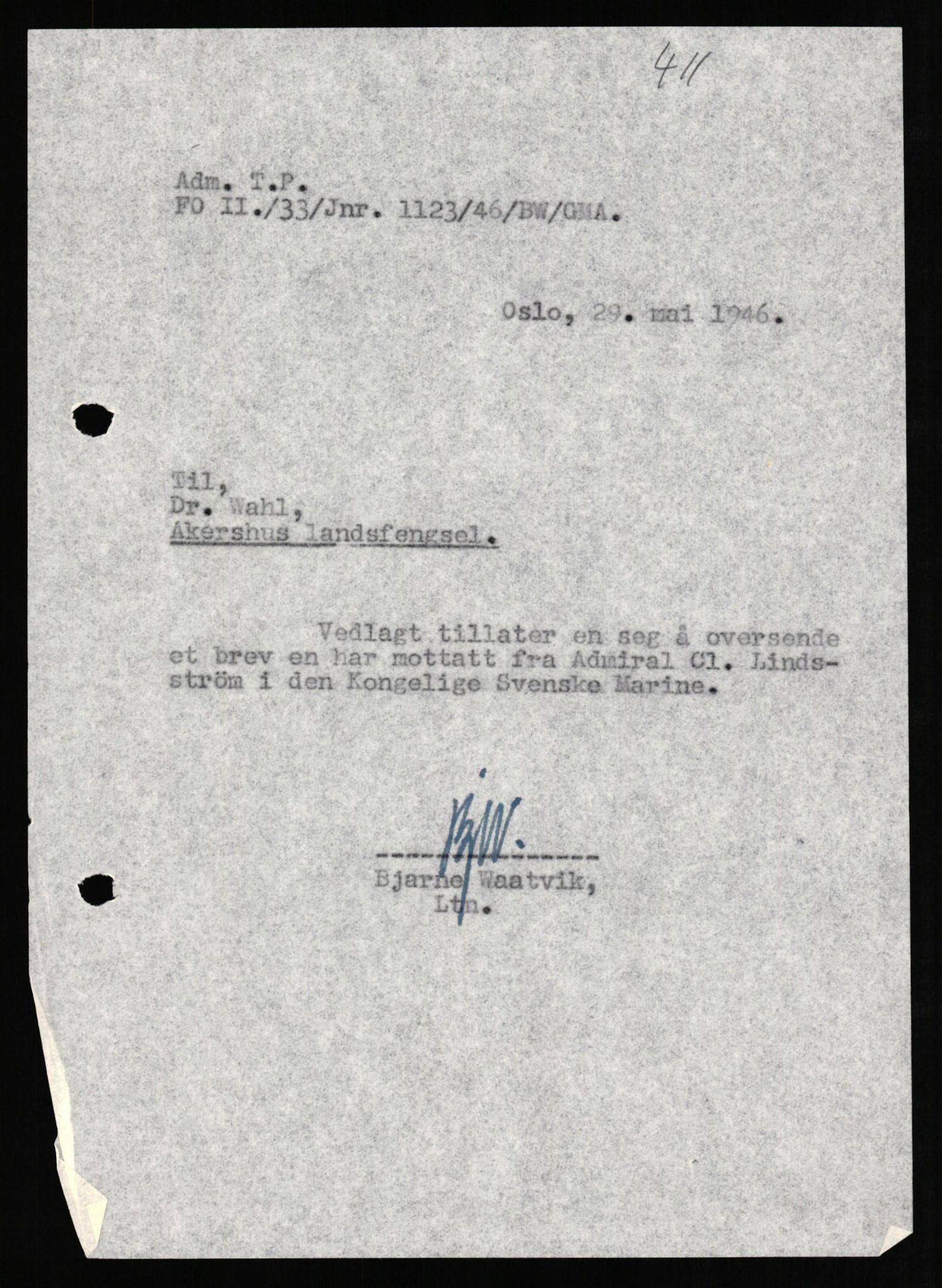 Forsvaret, Forsvarets overkommando II, RA/RAFA-3915/D/Db/L0013: CI Questionaires. Tyske okkupasjonsstyrker i Norge. Tyskere., 1945-1946, p. 24