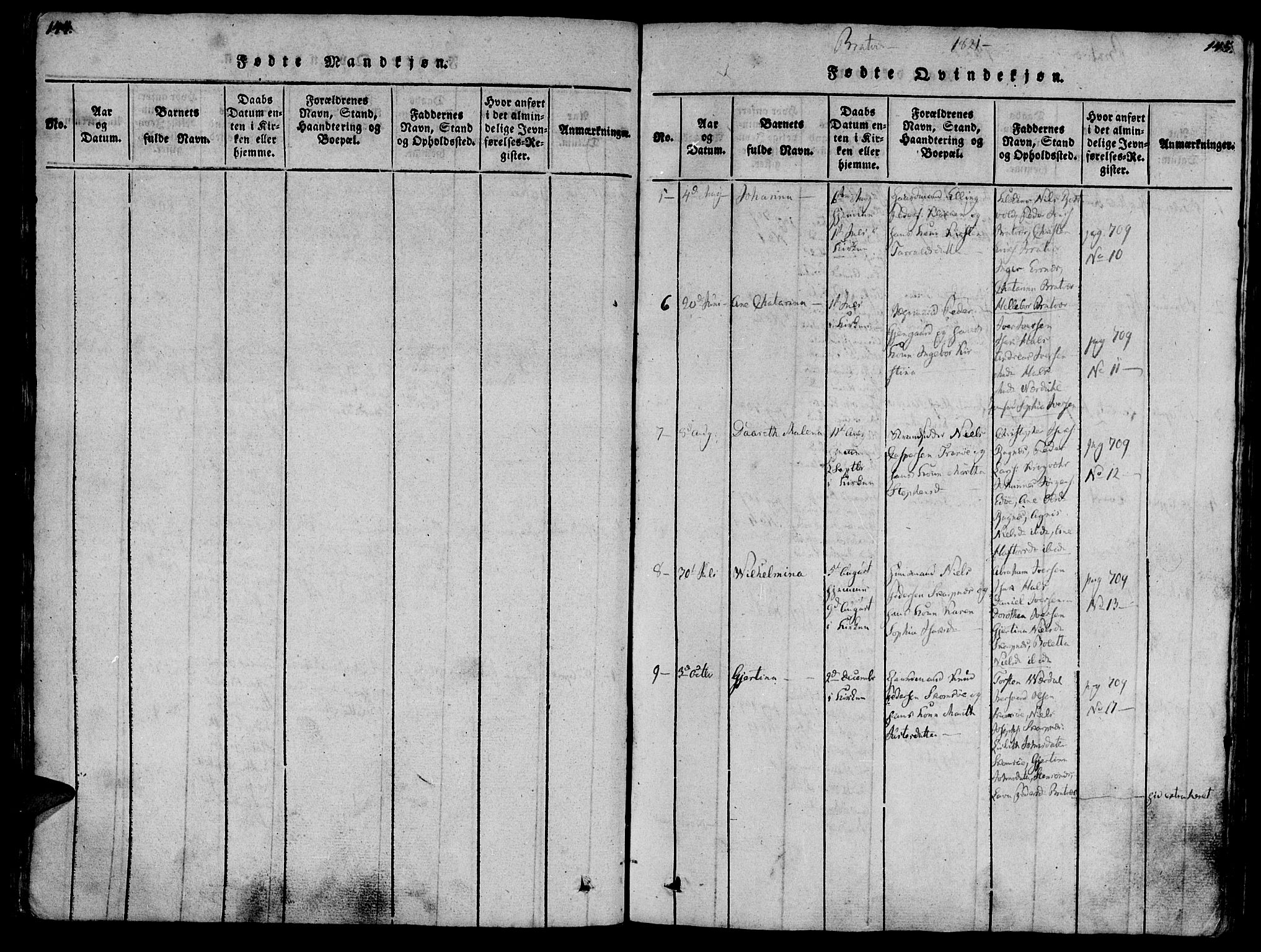 Ministerialprotokoller, klokkerbøker og fødselsregistre - Møre og Romsdal, AV/SAT-A-1454/581/L0934: Parish register (official) no. 581A03 /2, 1819-1827, p. 144-145